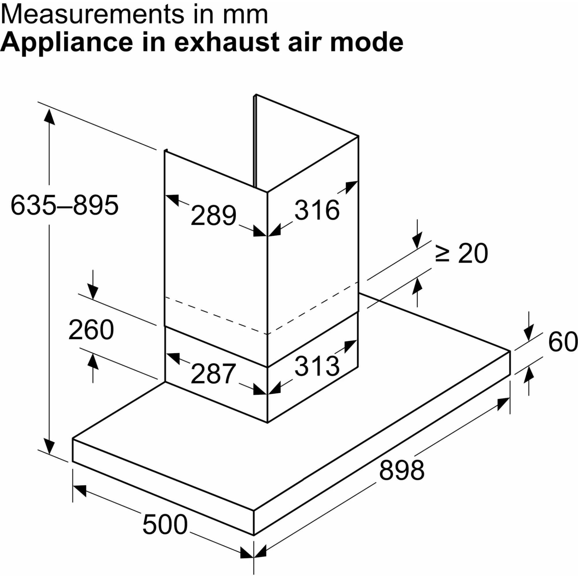 DWB95CC60B 900mm Series 4 Chimney Cooker Hood - Black