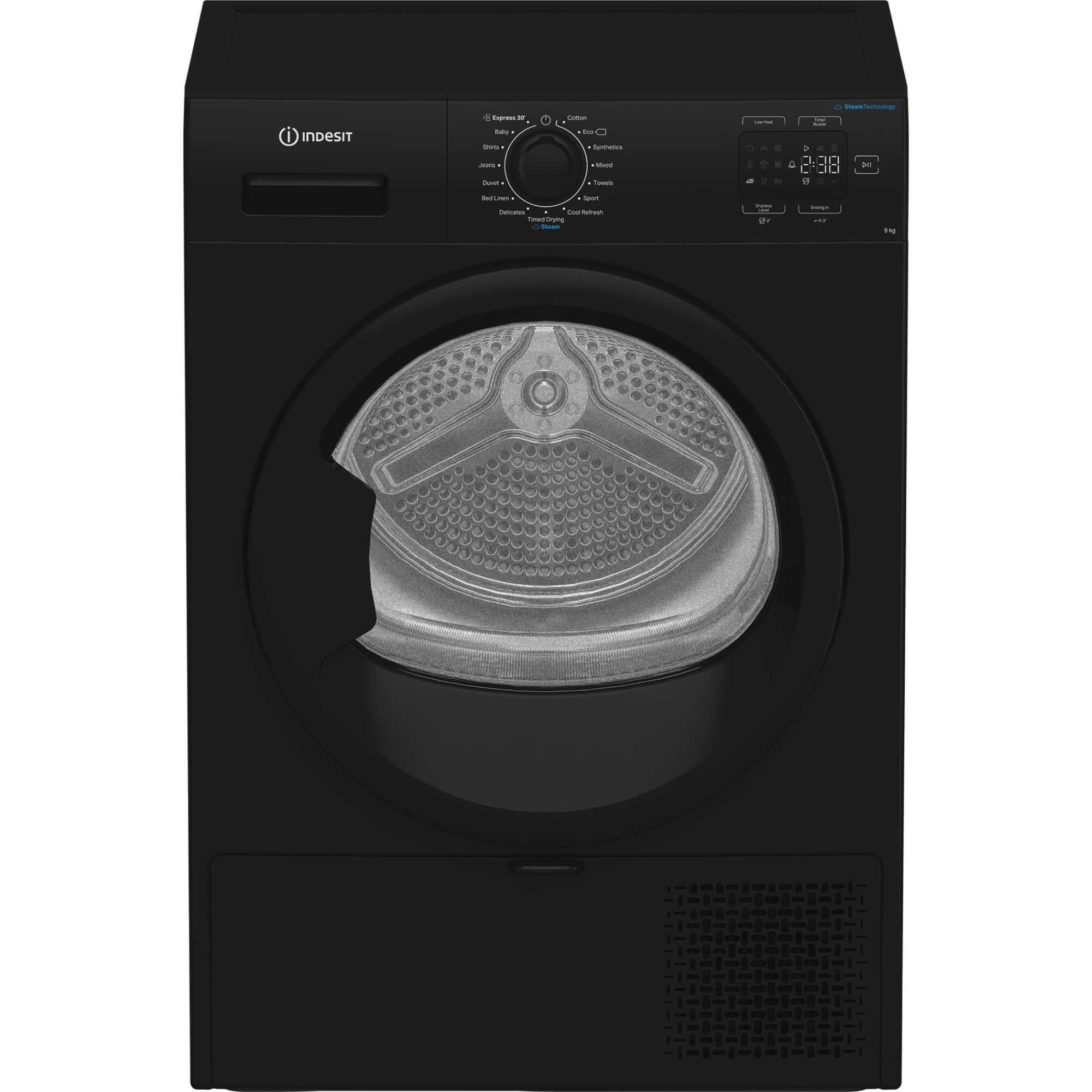 C YD 92D BB UK 9kg Heat Pump Tumble Dryer with Steam Technology - Black