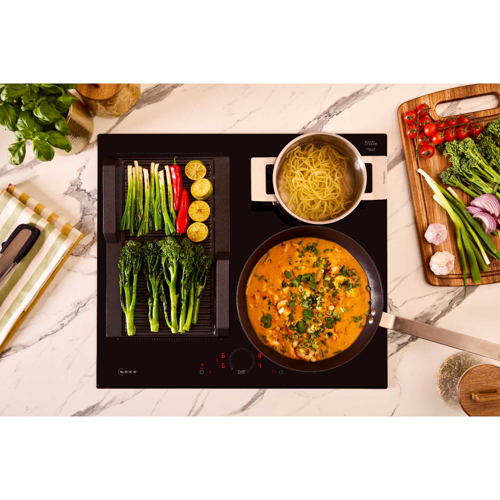 T56FHS1L0 N 70 60cm 4 Zone Smart Induction Hob - Black