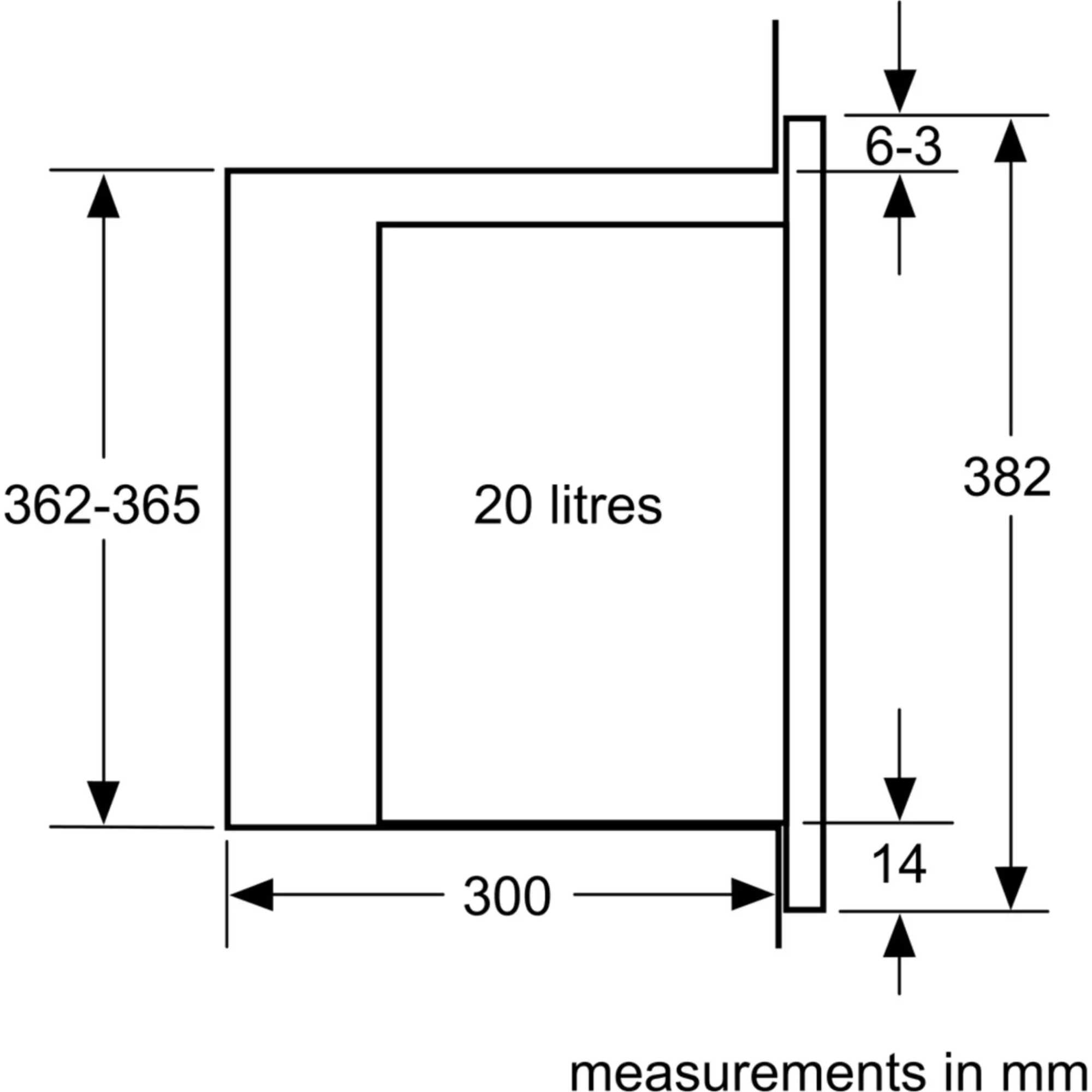 HLAWD23N0B 20L 800W Built-In Microwave