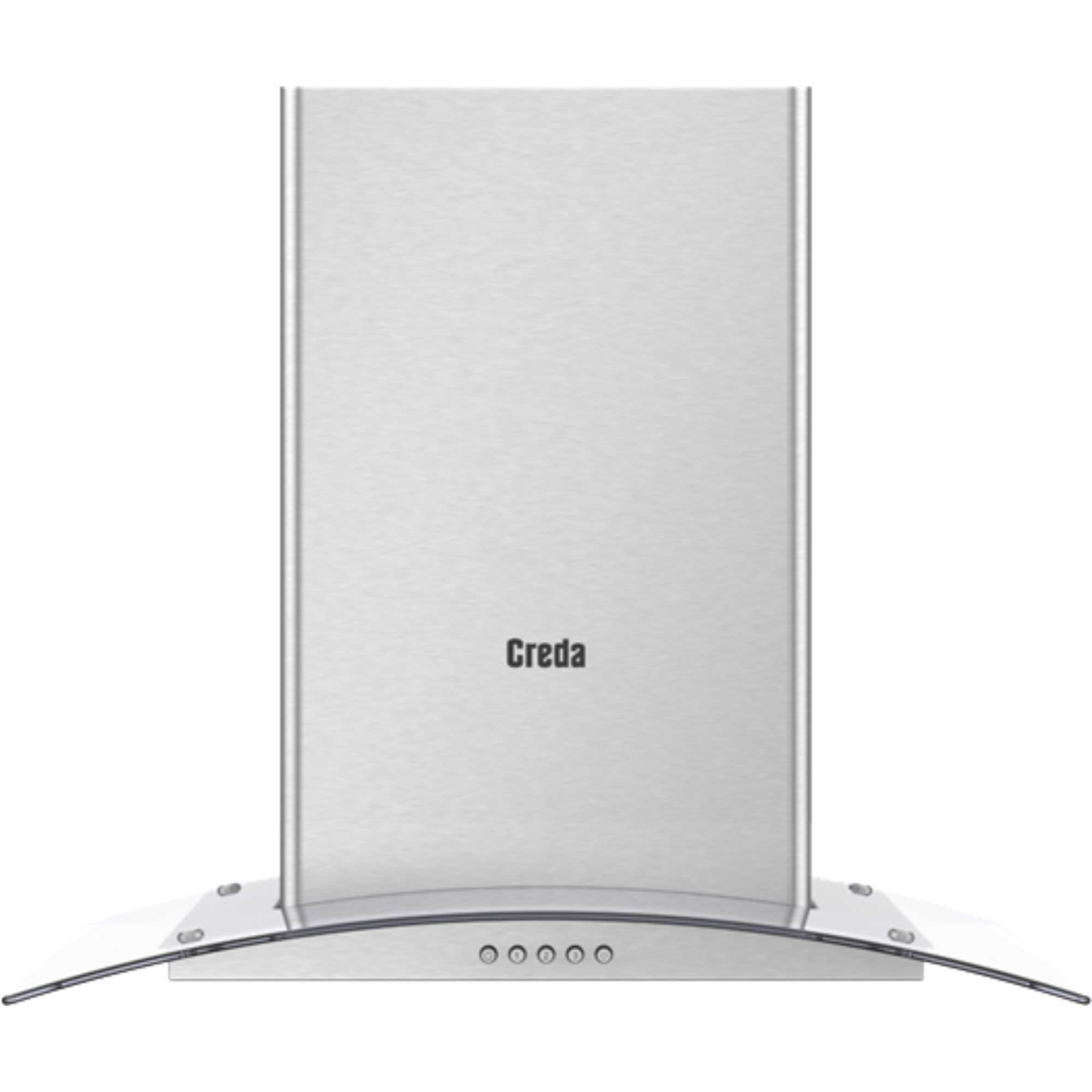 C60CHXG 60cm Curved Glass Chimney Hood 3 Power Levels - Stainless Steel