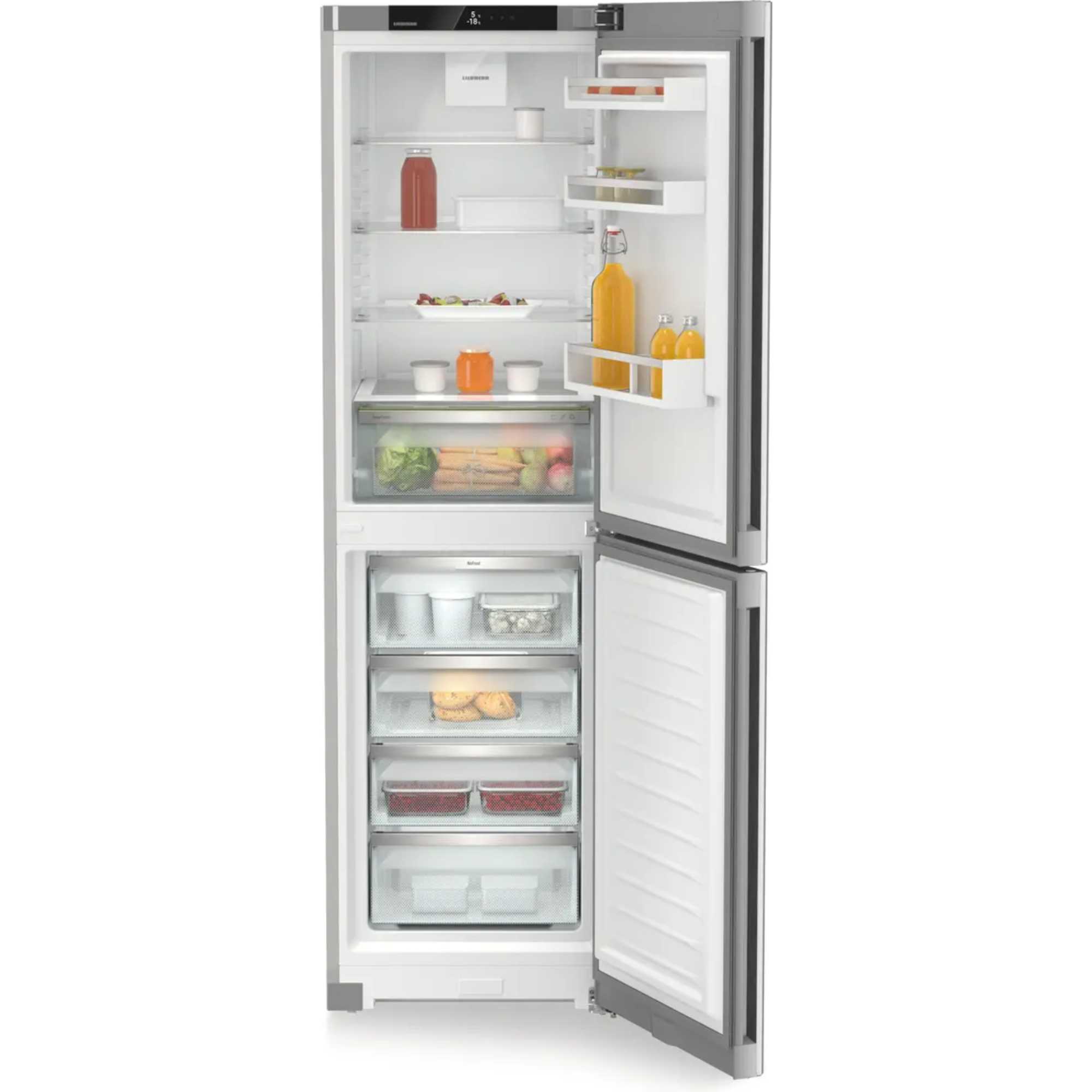 CNSFD 5704 Combined Fridge Freezer with EasyFresh & NoFrost - Silver