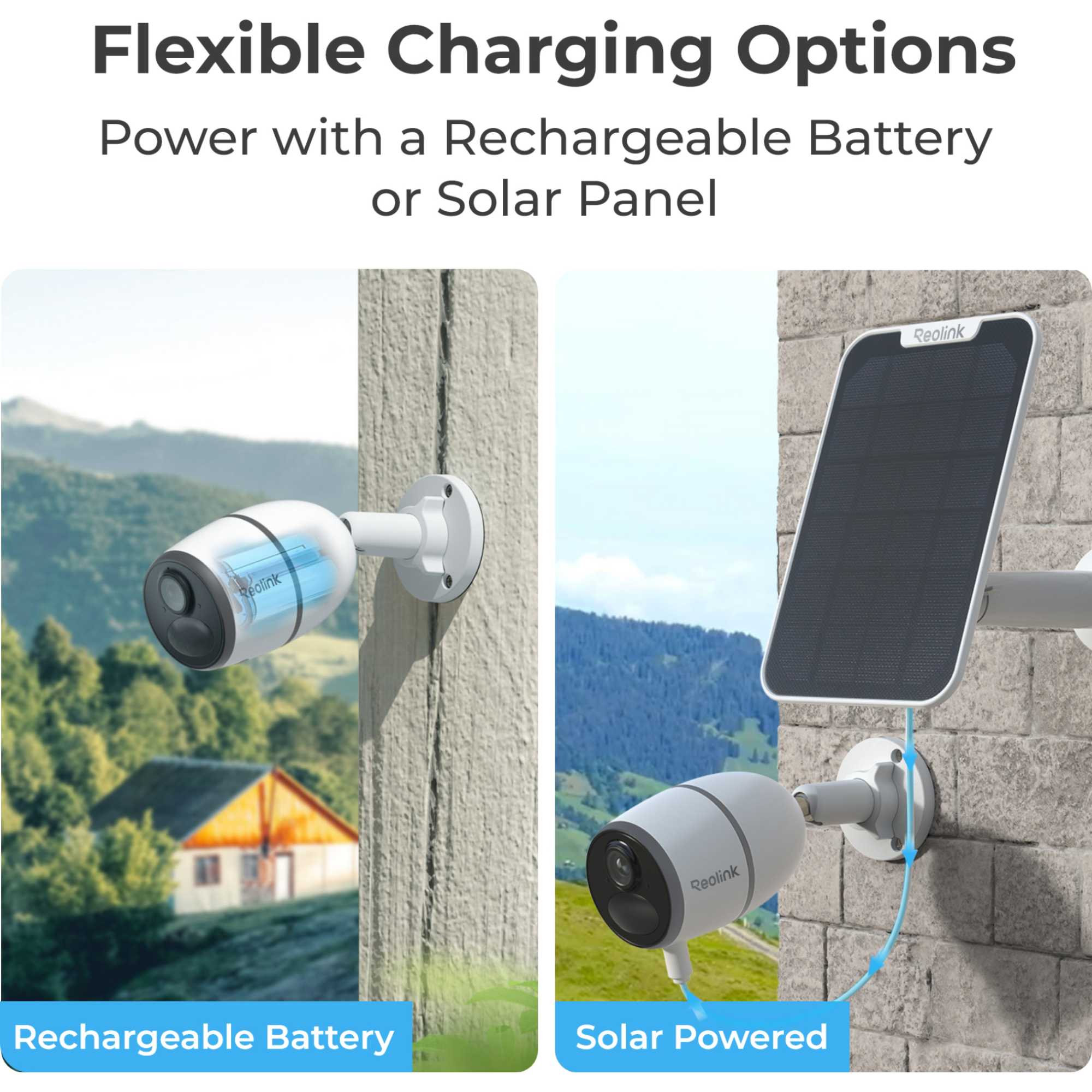 Go Series 2K Battery 4G LTE Outdoor Security Camera with Solar Panel + 64GB