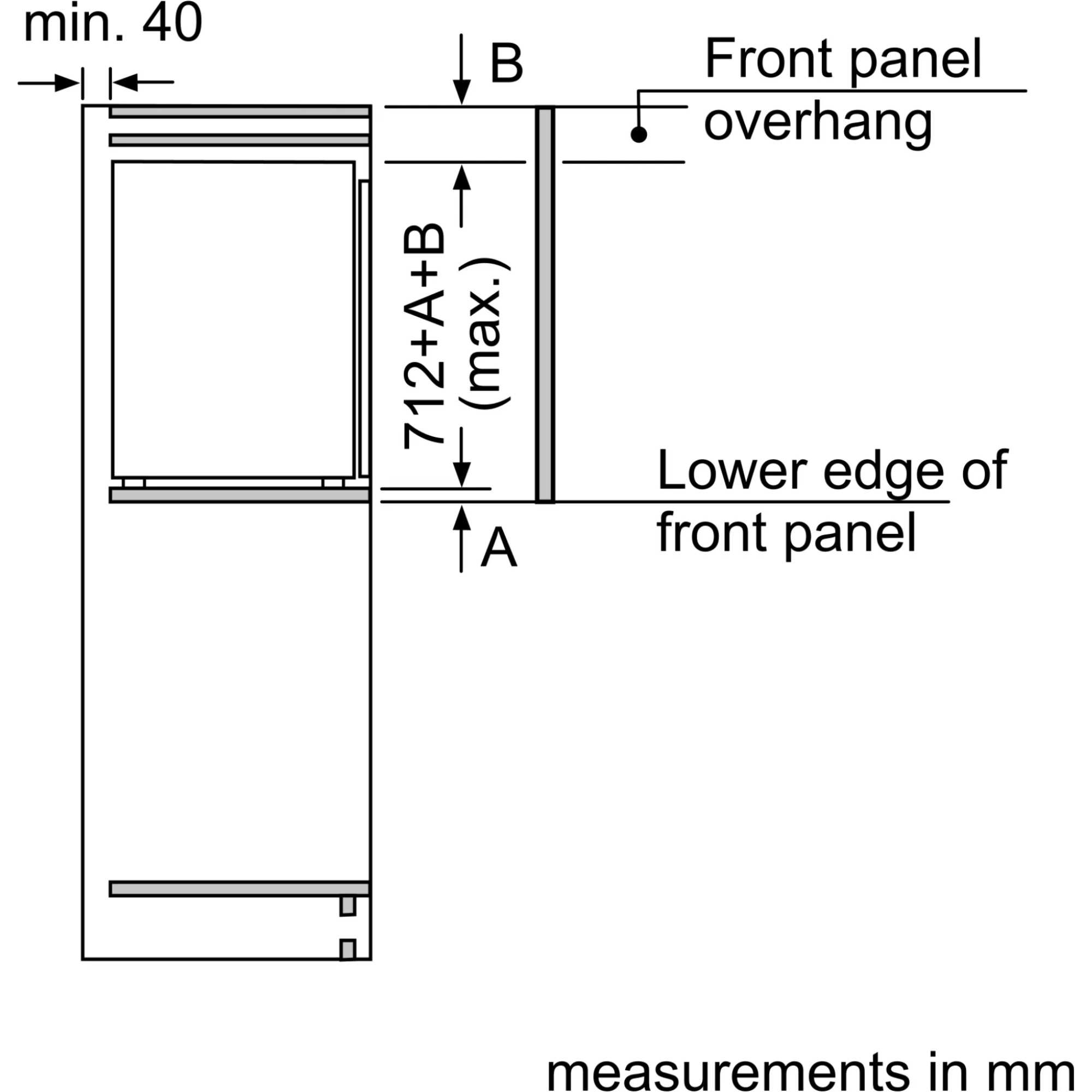 GI1113FE0 N50 72l Low Frost Built-In Freezer