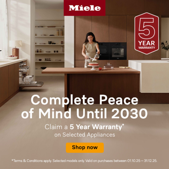 5 year warranty on selected Miele appliances