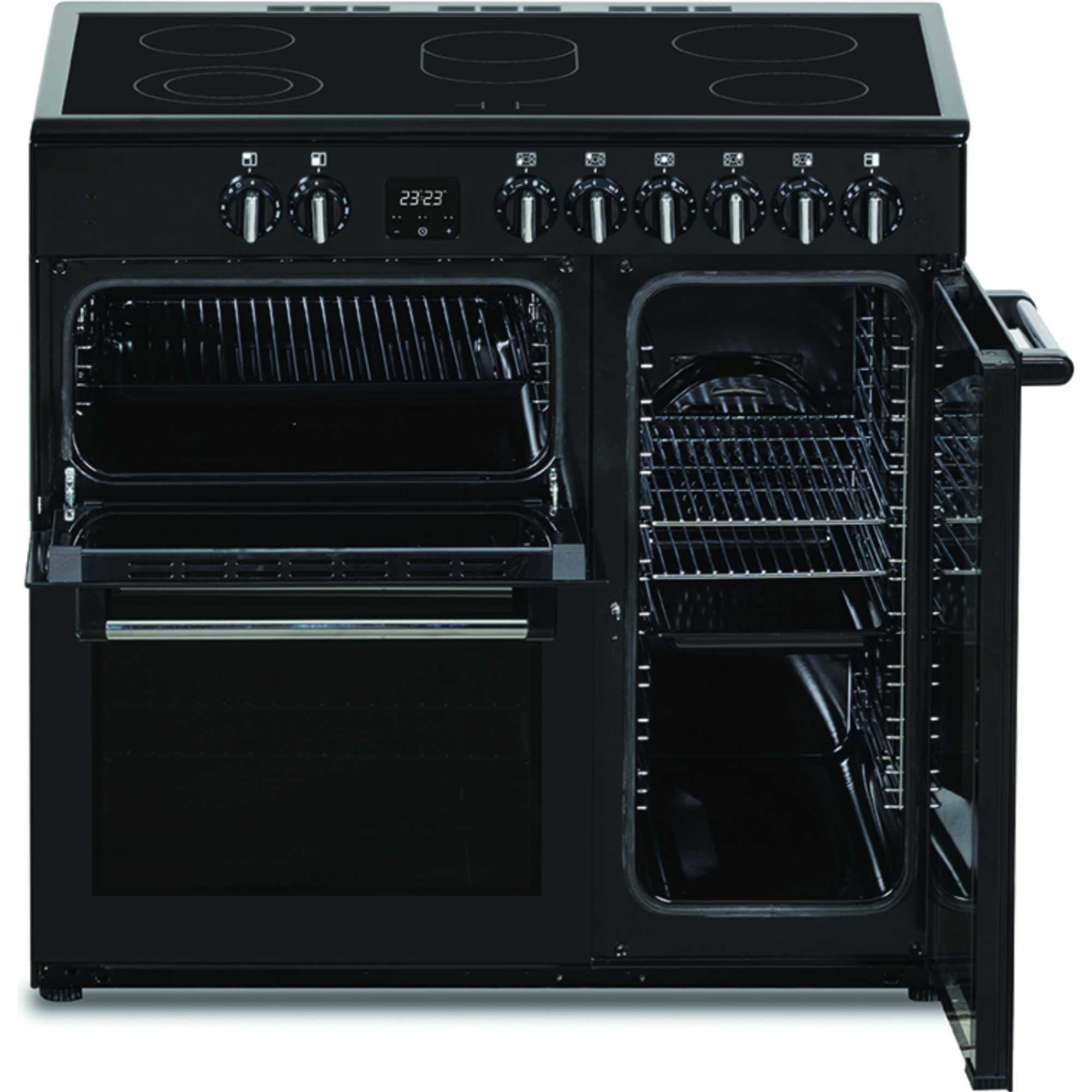 C90RCC 90cm Electric Range Cooker with 5 Ceramic Hobs - Black