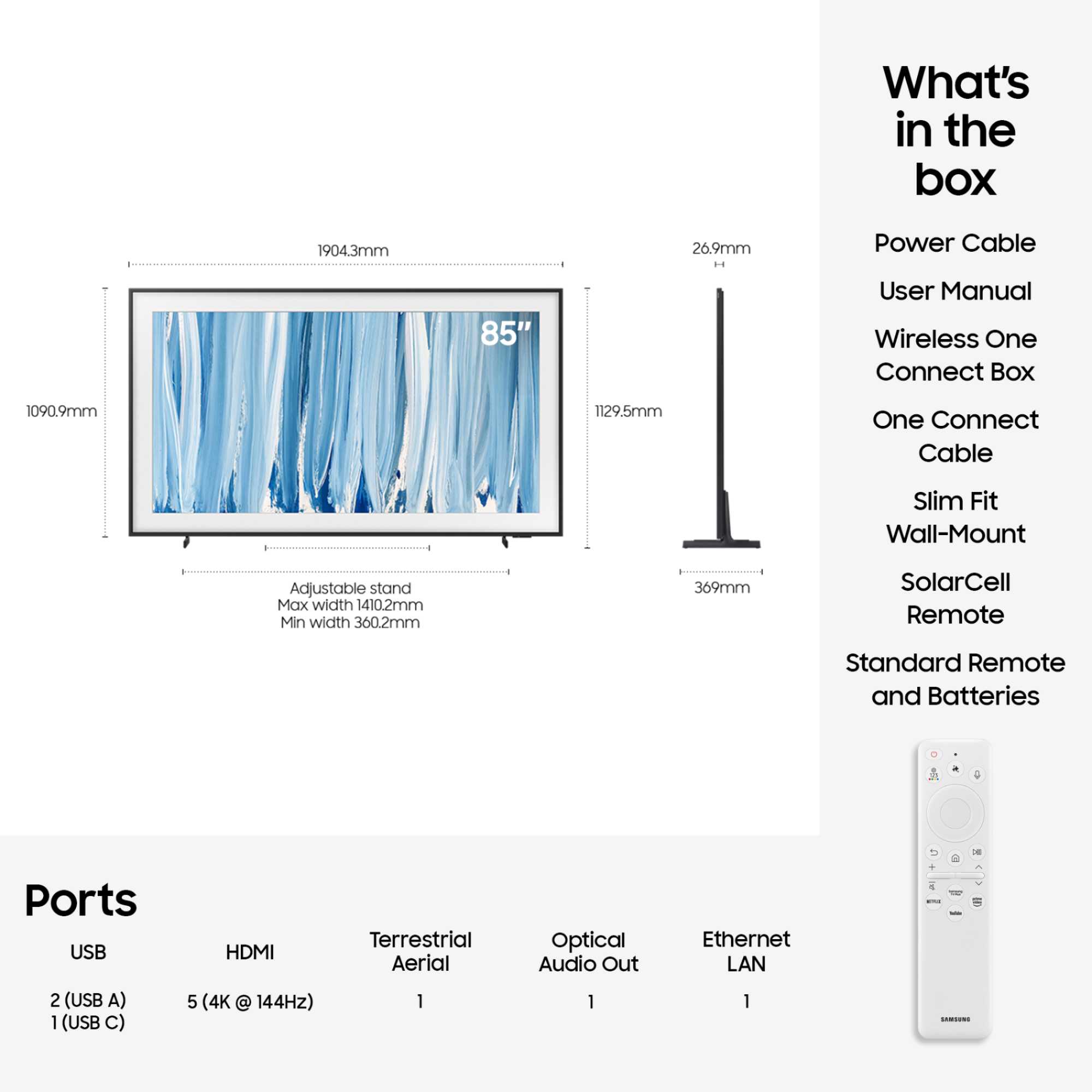The Frame LS03HW 85" 4K Ultra HD HDR Smart TV - QE85LS03HW
