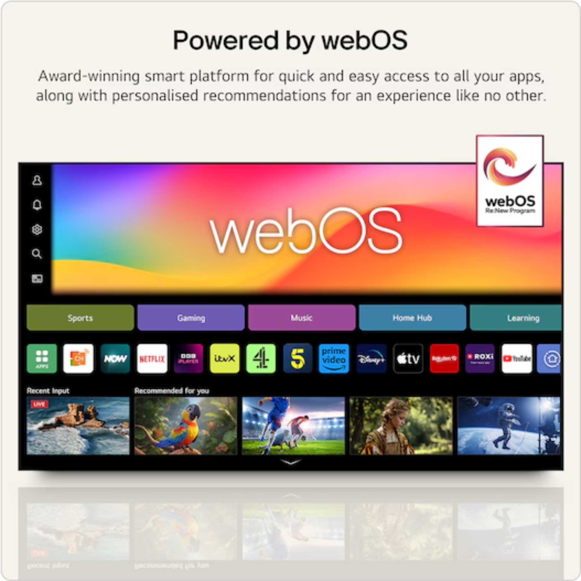 43" 4K Ultra HD LED 4K HDR10 webOS AI Smart TV