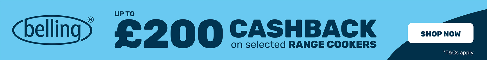Up to £200 cashback on selected Belling cookers