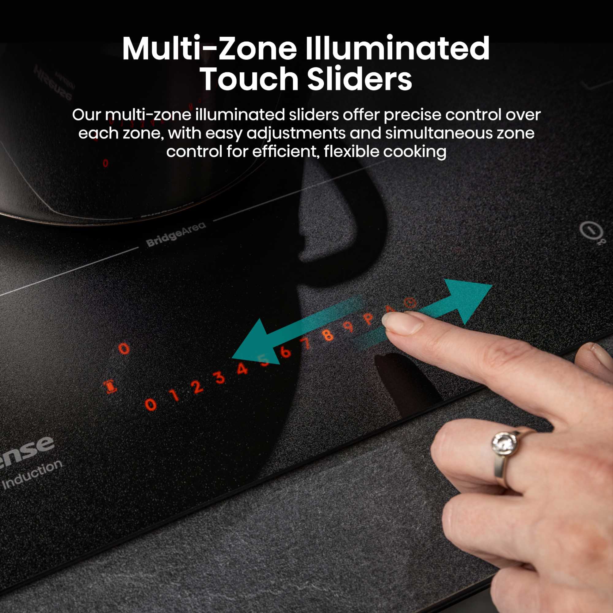 HI6443SRWF Hi8 60cm 4 Zone Induction Hob - Matt Black