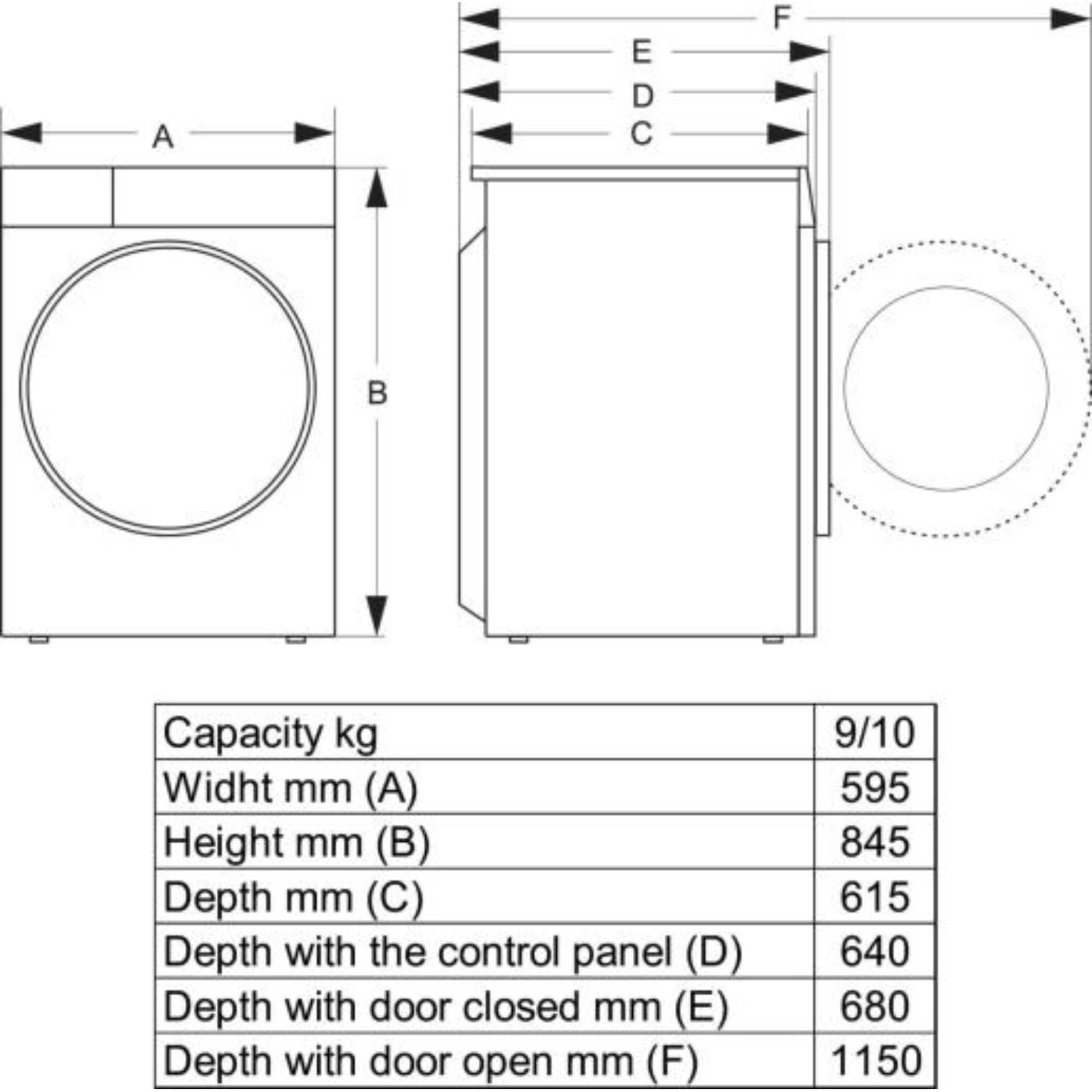 DH5I104BWAB 10kg Condenser with Heat Pump Tumble Dryer - White