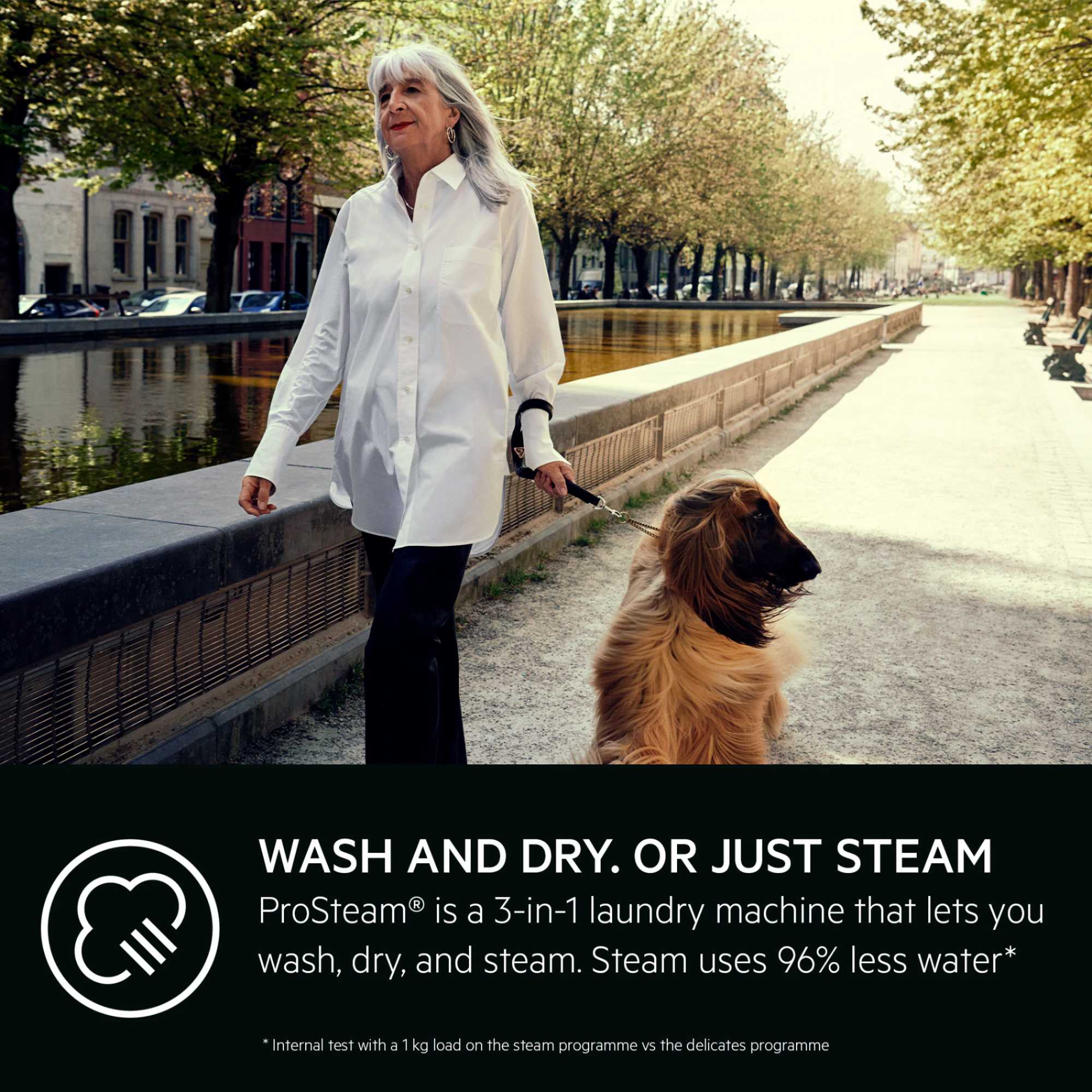 LWR7196U4B 9kg Wash 5kg Dry 7000 ProSteam Condenser Washer Dryer - Black