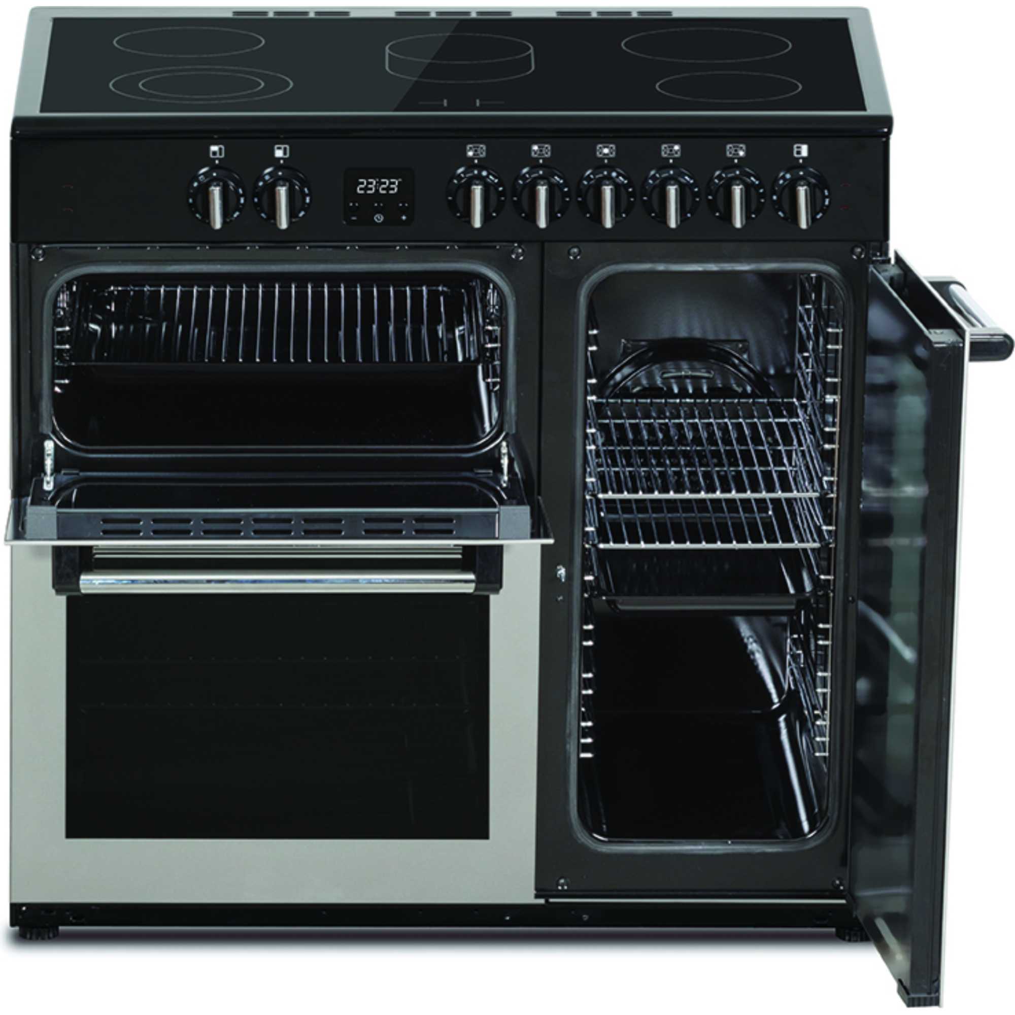 C90RCC 90cm Electric Range Cooker with 5 Ceramic Hobs - Silver