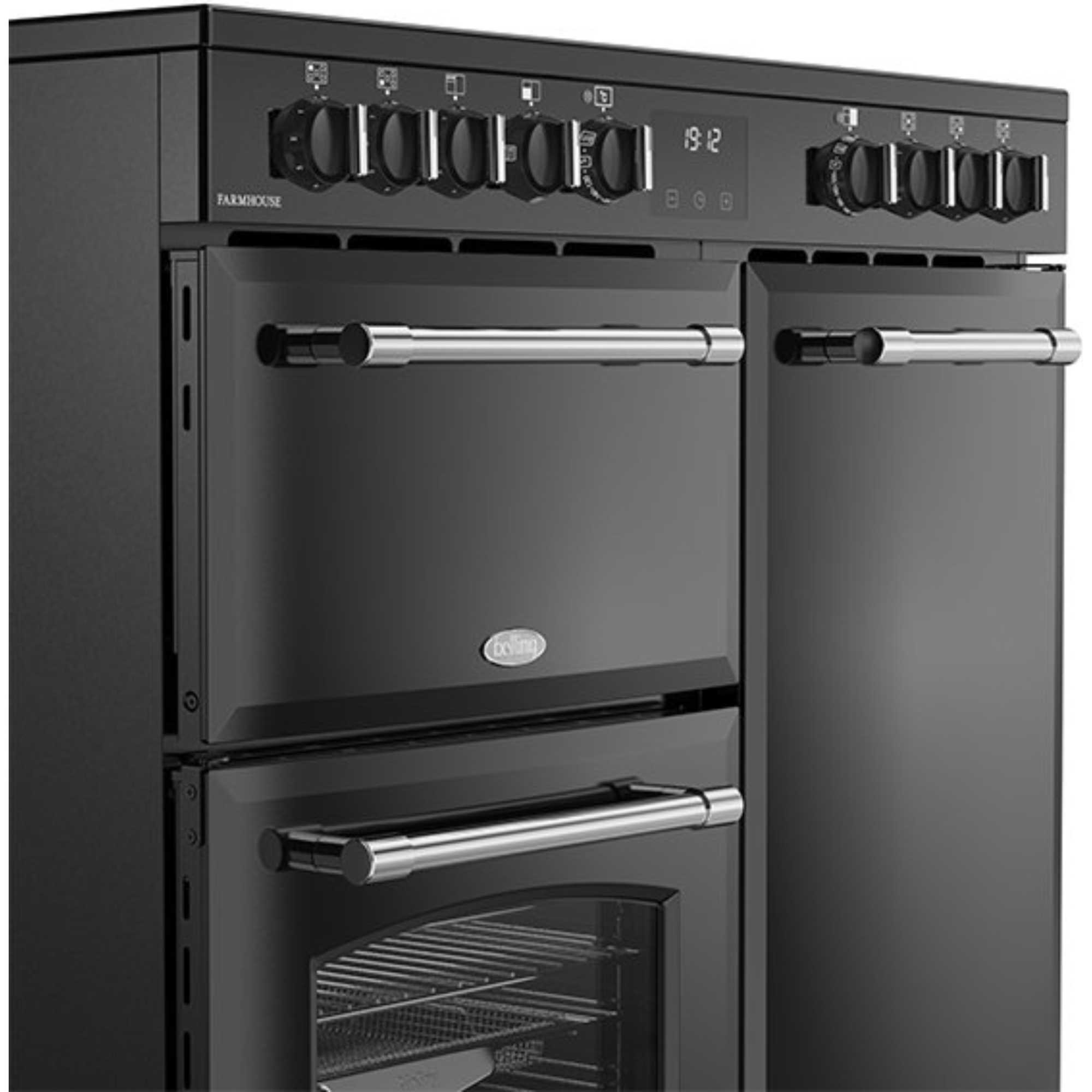 444411817 Farmhouse 90E Electric Ceramic Range Cooker - Black