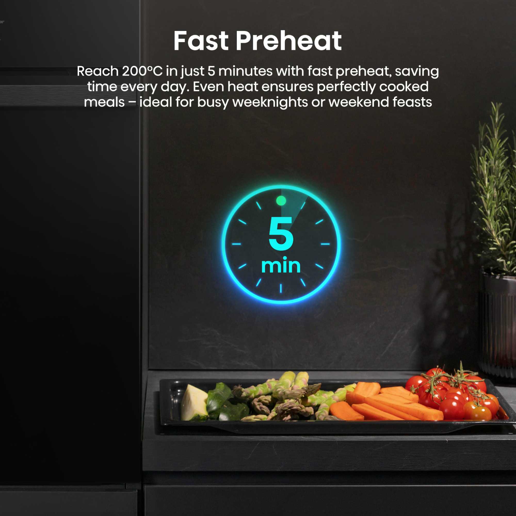 BI622ABPGUK 77L Built-in Electric Steam Oven - Black