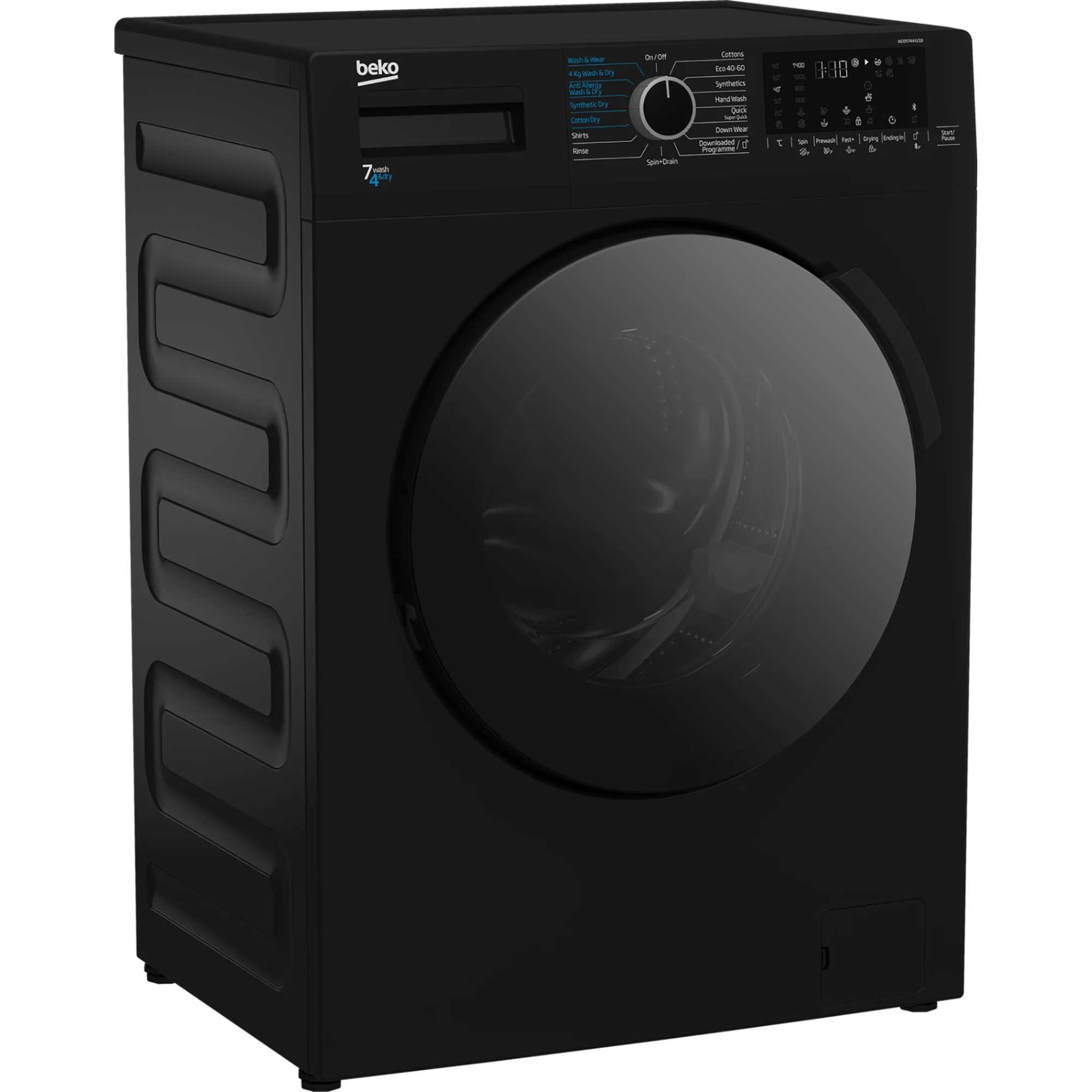 WDER744421B 1400rpm 7kg / 4kg Washer Dryer with SteamCure - Black