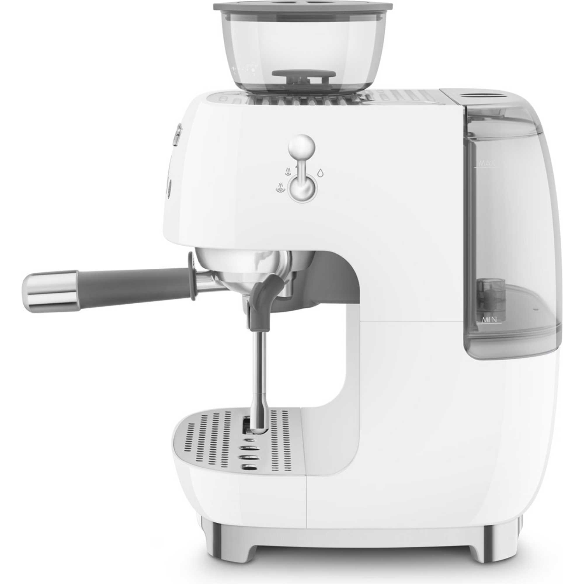 Smeg EGF03WHUK 50's Style Espresso Coffee Machine with Grinder - White