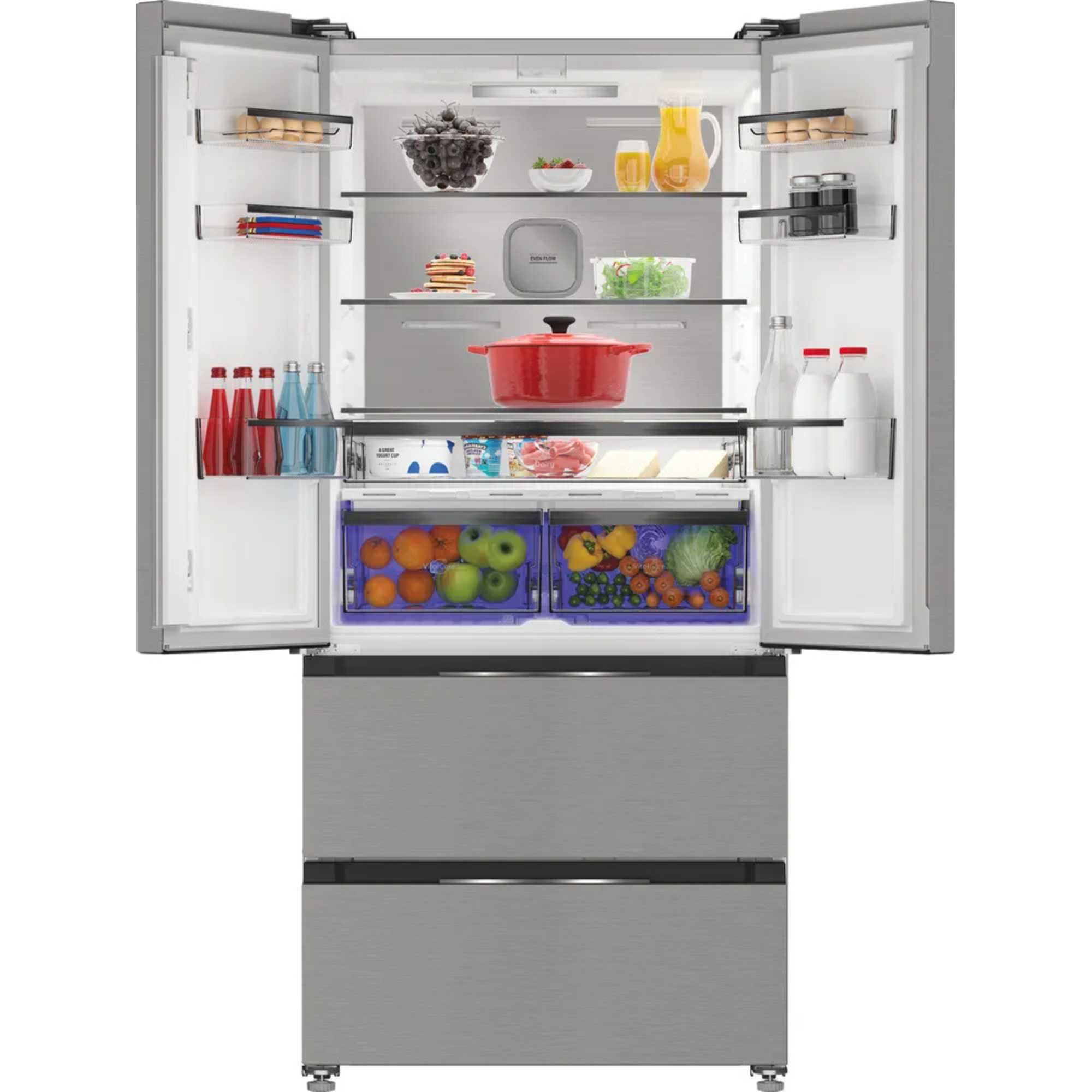 HPG2 6513 XBR4UK 510L Dual No Frost American Fridge Freezer - Dark Inox