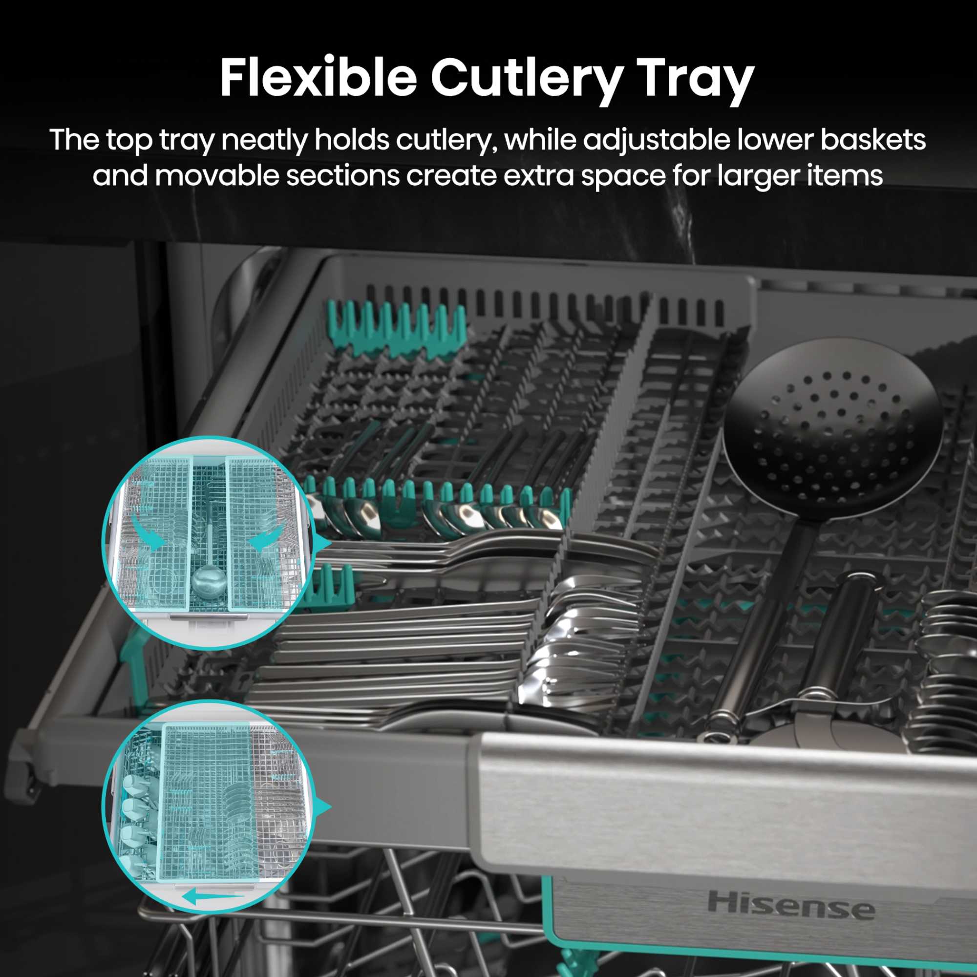 Hi6 Freestanding Full-Sized Dishwasher - HS673A90WUK