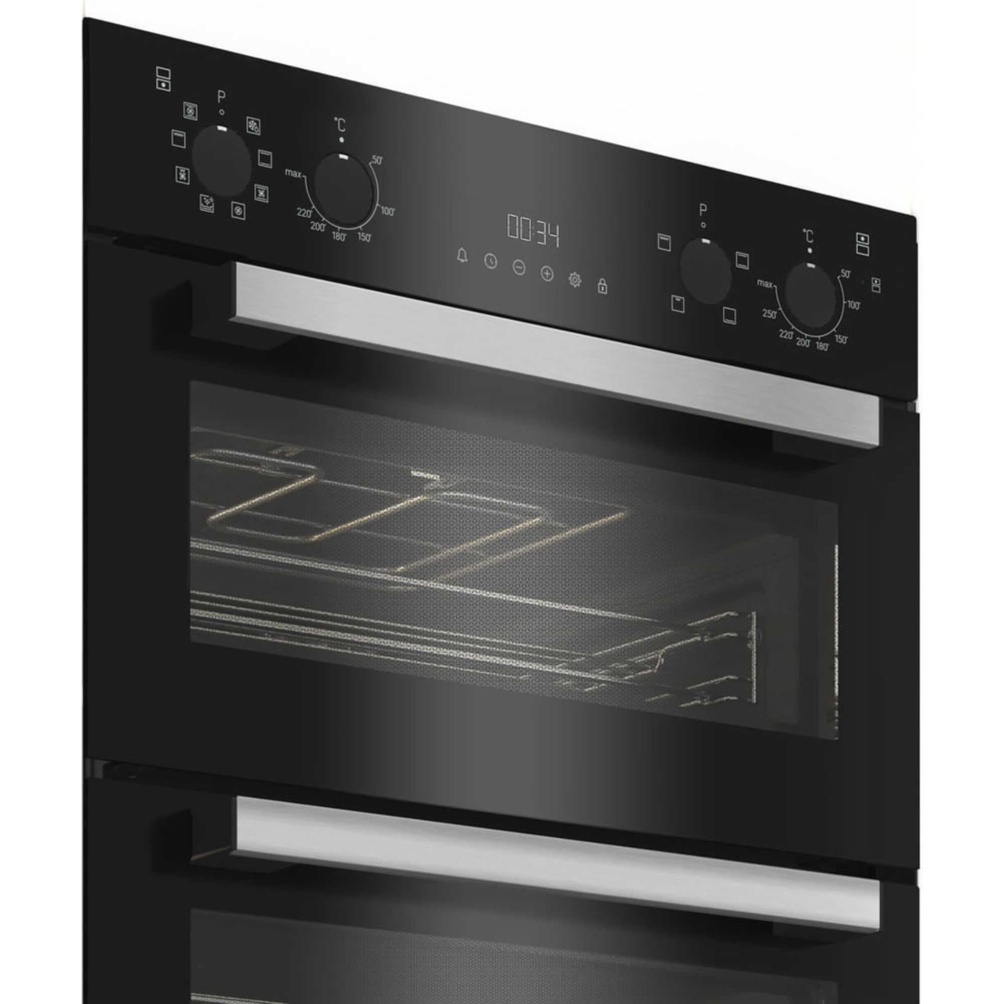 DIH 82G B Built-In Electric Multifunction Double Oven - Black