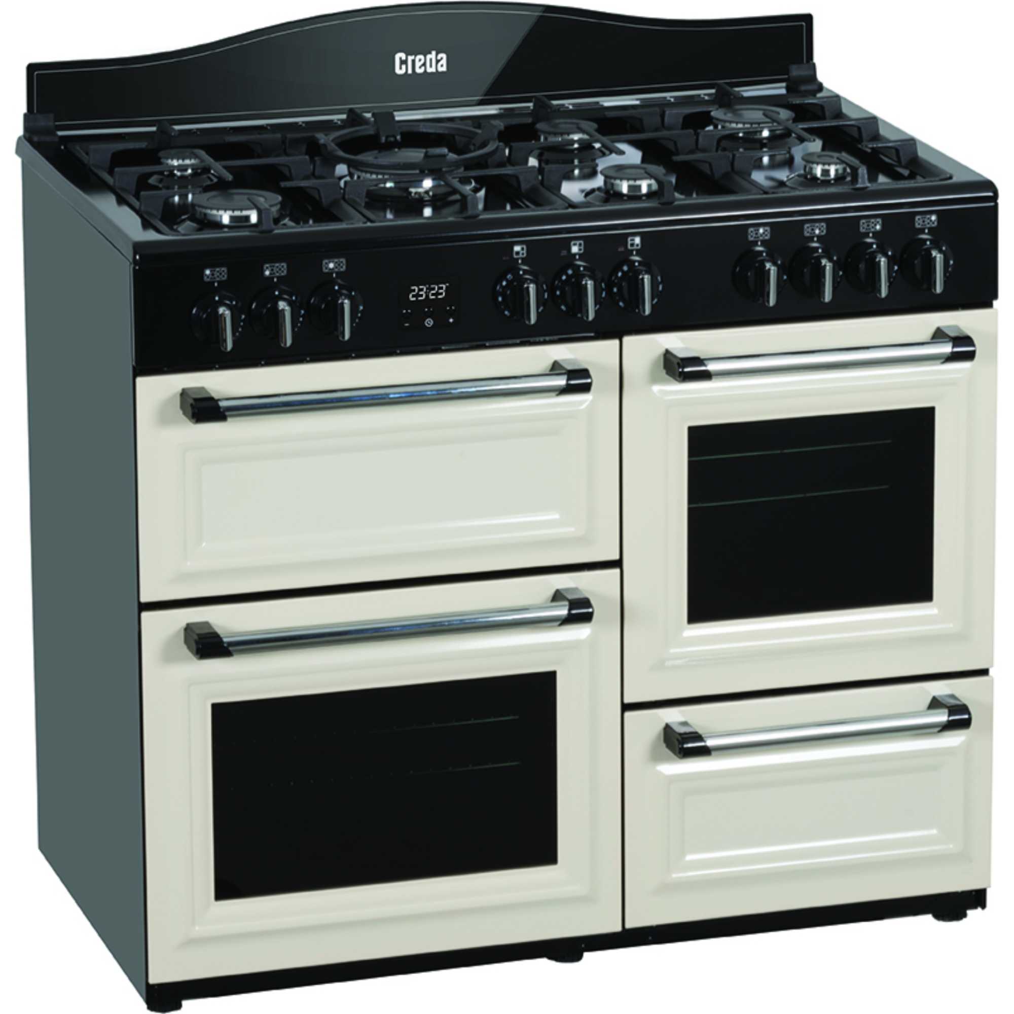C100RCDFT 1000mm Dual Fuel Range Cooker with Wok Burner - Cream