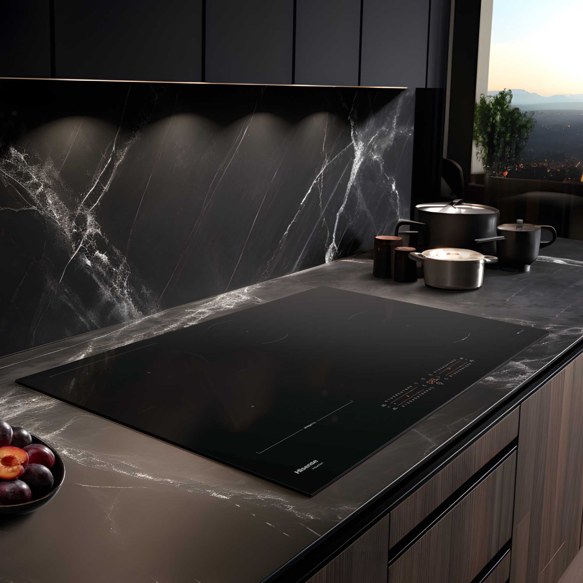 HI8432BSCWF Hi6 80cm 4 Zone Induction Hob - Black