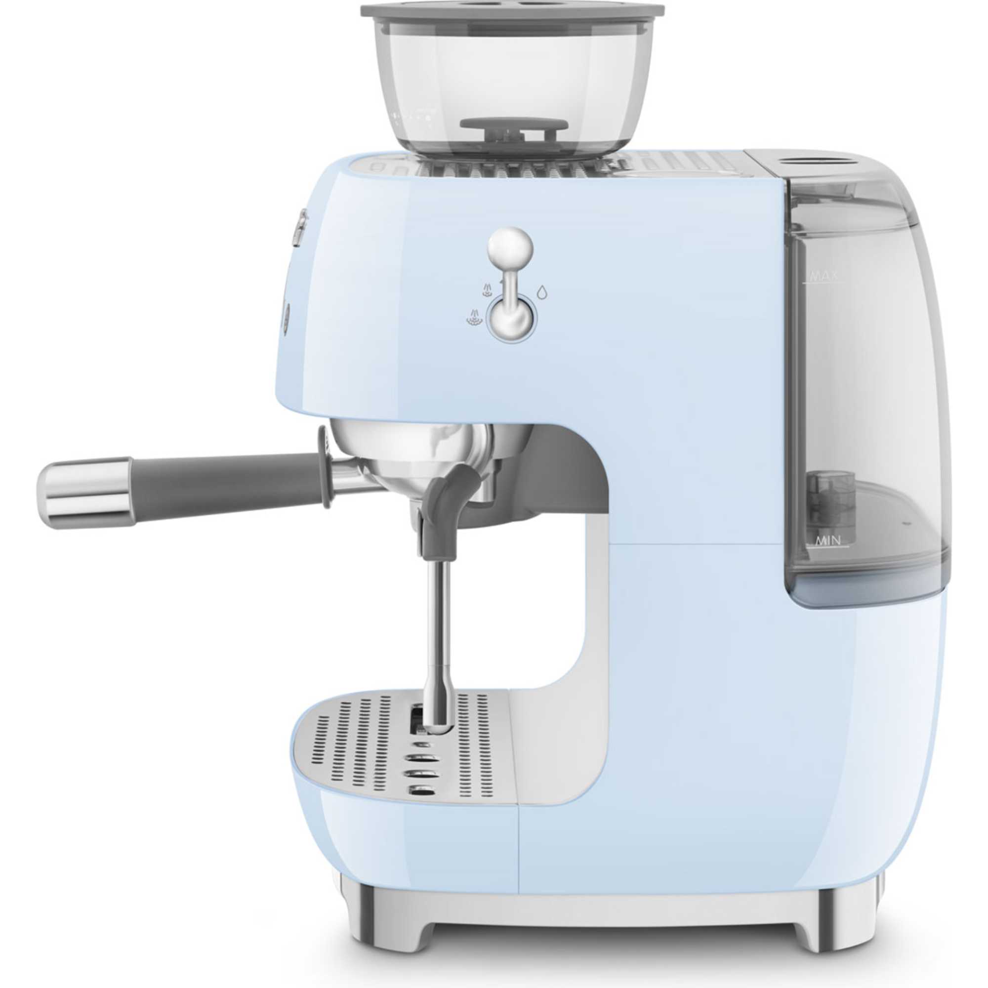 Smeg EGF03PBUK 50's Style Espresso Coffee Machine with Grinder - Pastel Blue