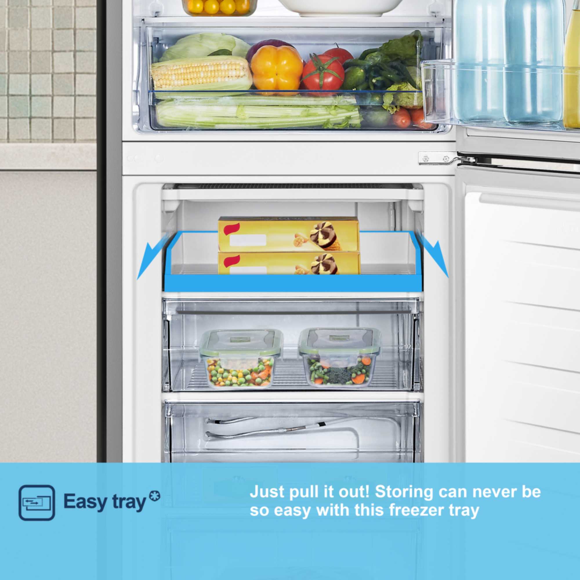 MC55240DES 252l Fridge Freezer with Water Dispenser - Silver