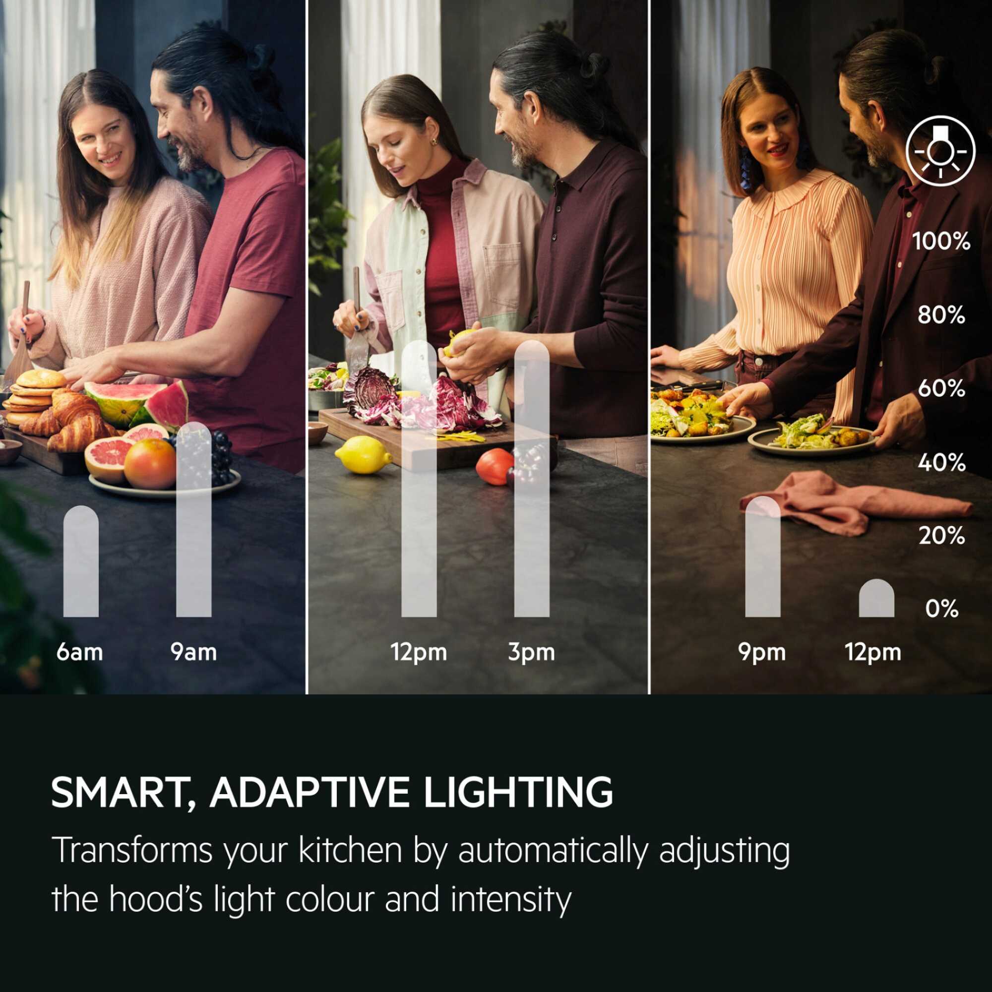 GB87D91CB 8000 90cm AuroraTech Chimney Hood with 3 Speed Settings - Black