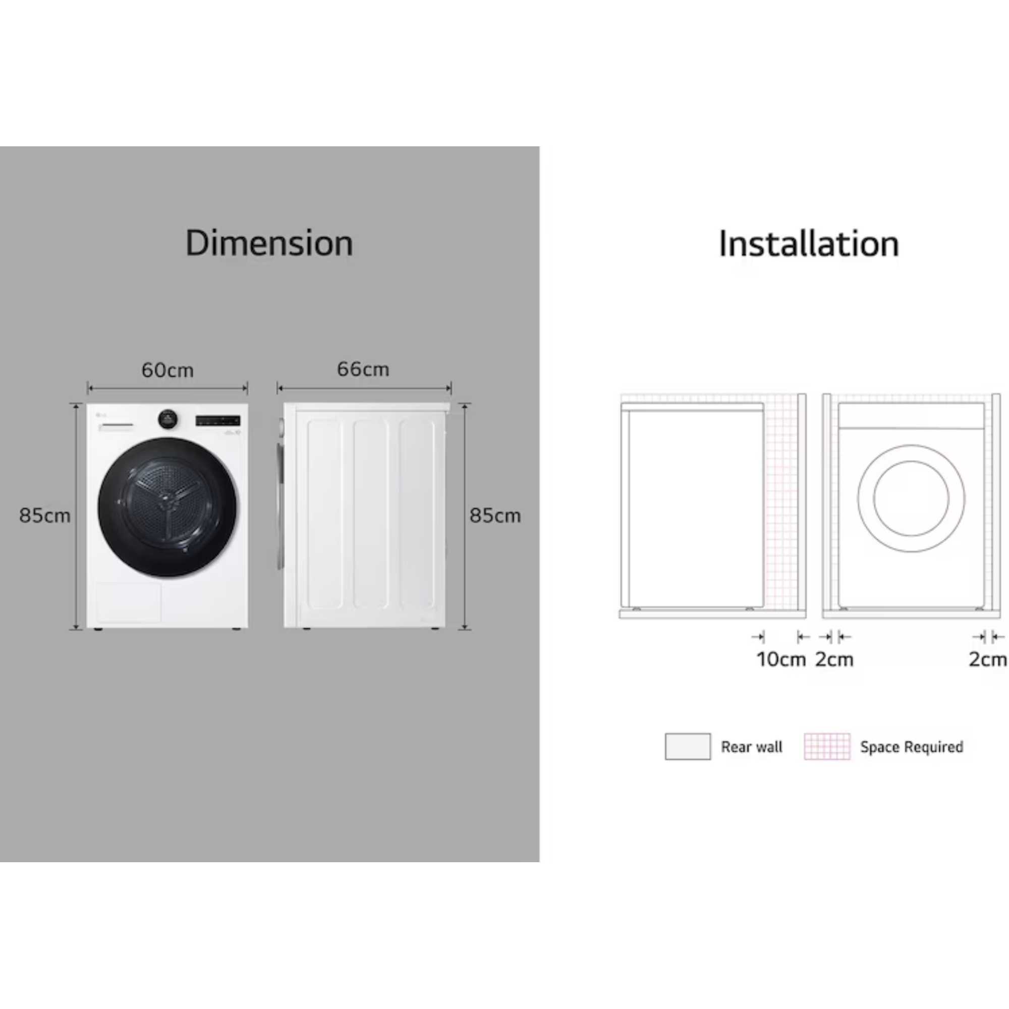 RHX7010TWB 10kg Condenser Tumble Dryer - White