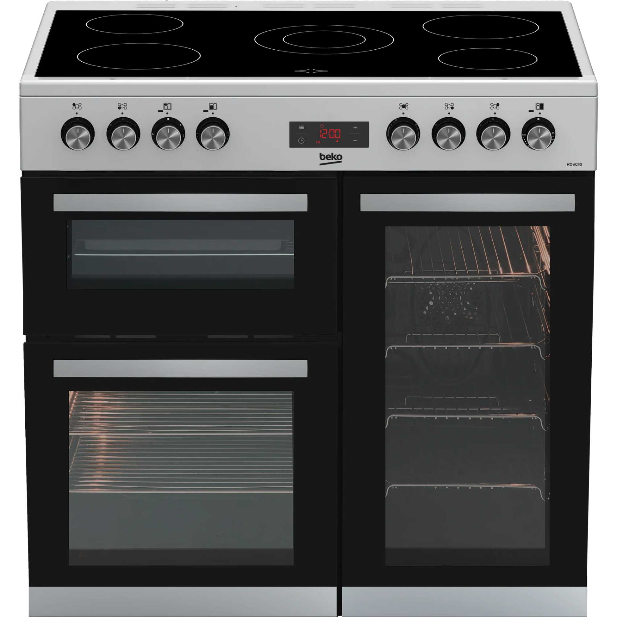 90cm Double Oven Range Cooker with 5 Ceramic Hobs - KDVC90X