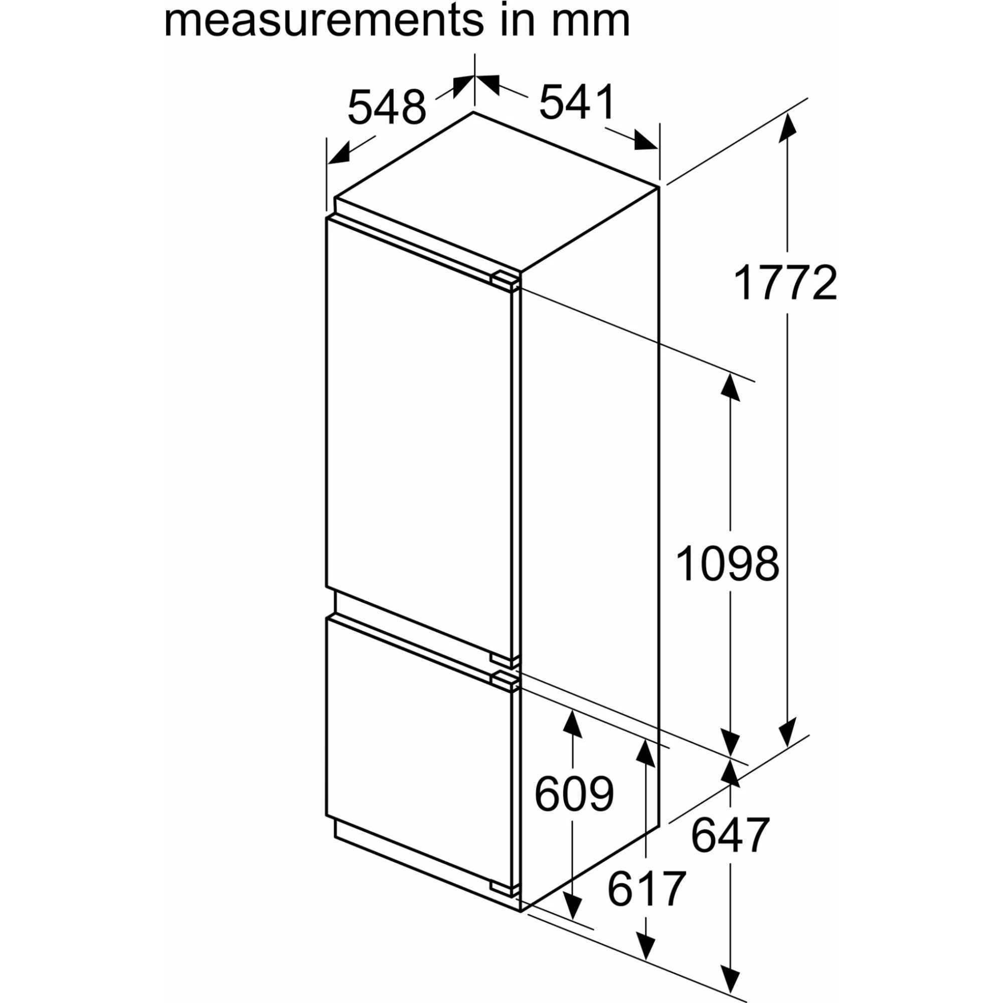 KI5872FE0G0 N 50 270l Low Frost Integrated Fridge Freezer