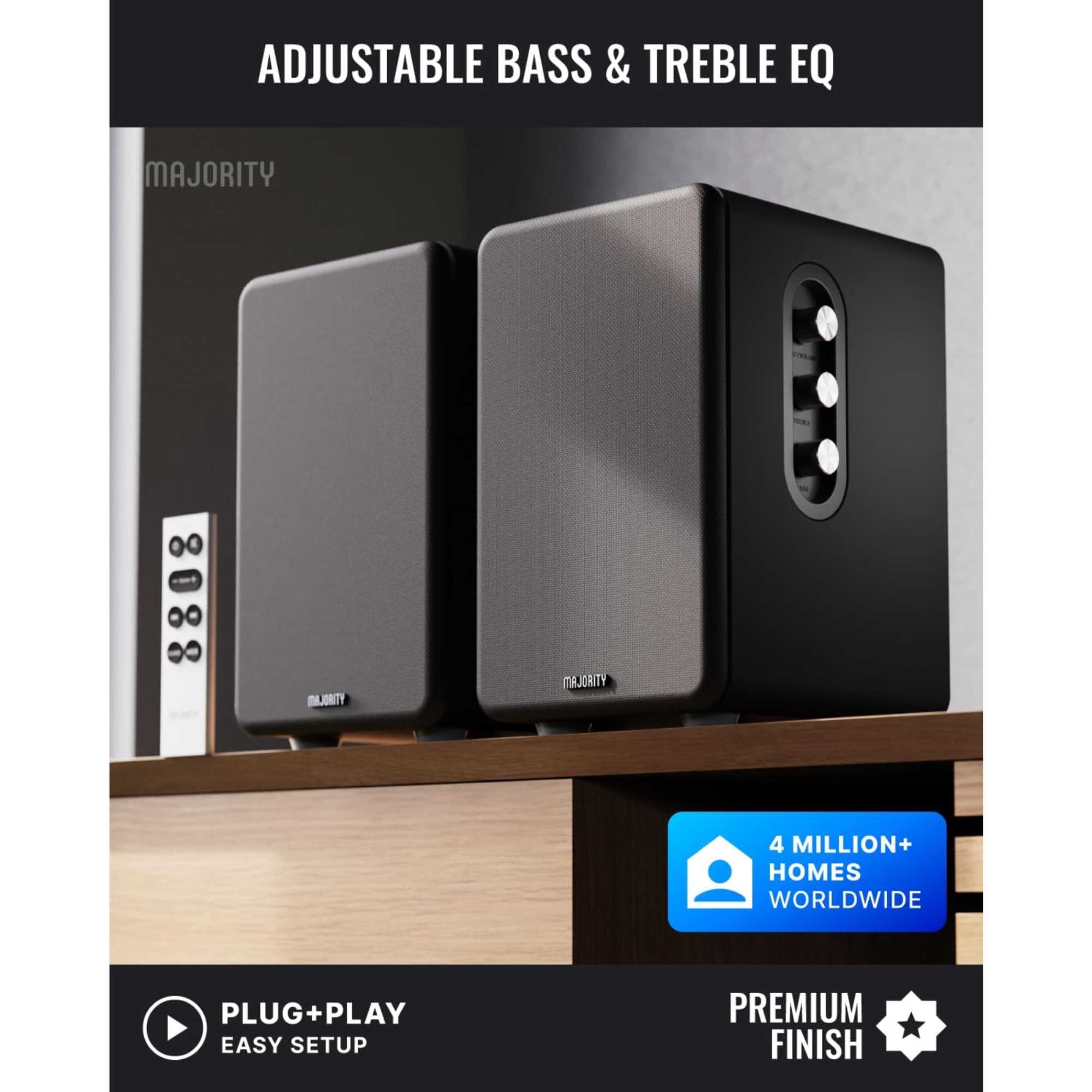 D70XBLK D70X Active Bluetooth Bookshelf Speakers - Black