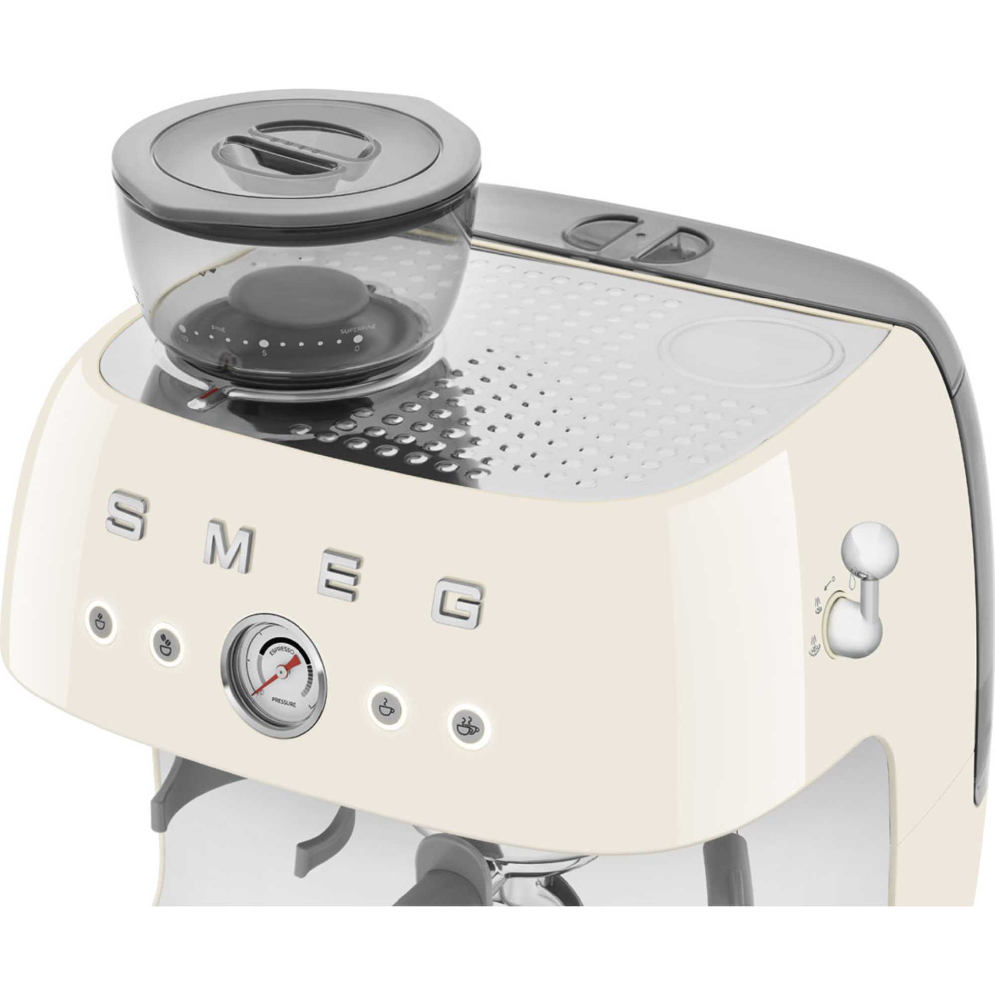 EGF03CRUK 50's Style Espresso Coffee Machine with Grinder - Cream
