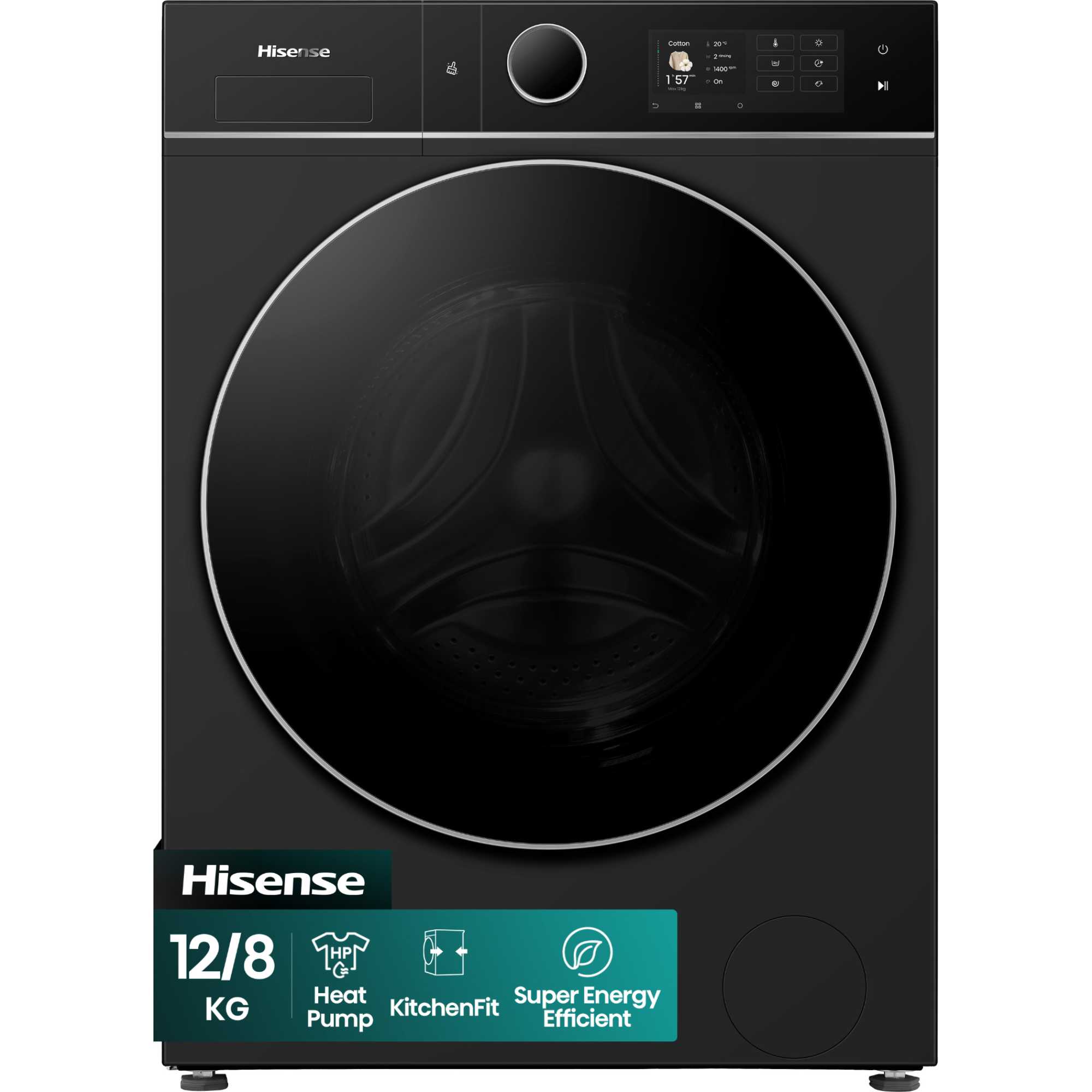 WD5I1245BBRH 12/8kg 1400rpm Washer Dryer - Black