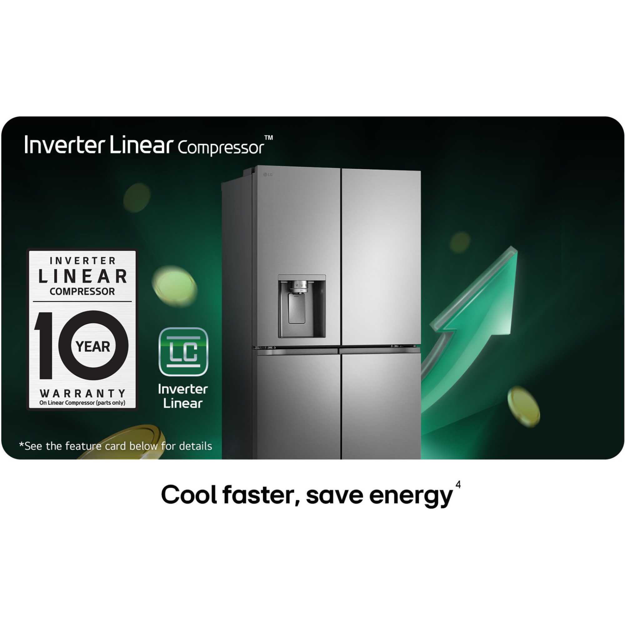 GML960PYFE 637L American Style Fridge Freezer with No Frost