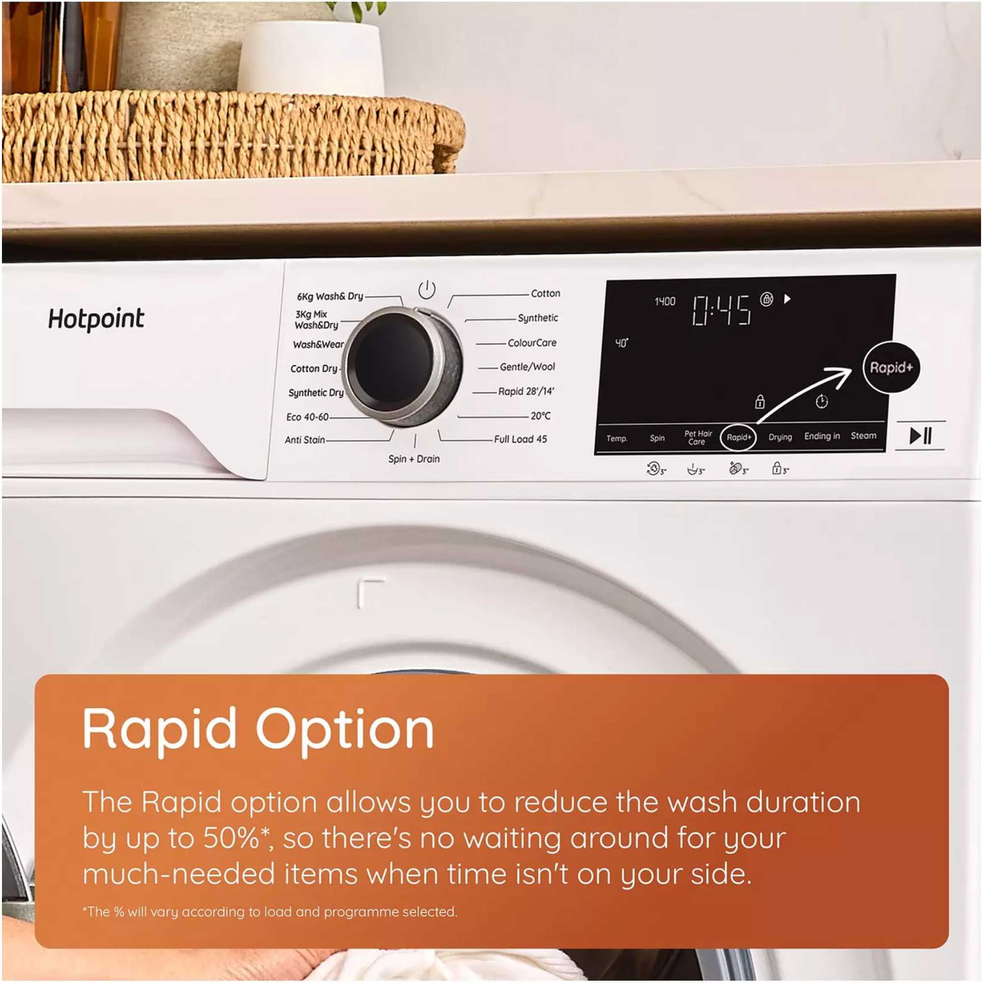10kg Wash 7kg Dry 1400rpm Washer Dryer - HBD1781ANTISTAIN