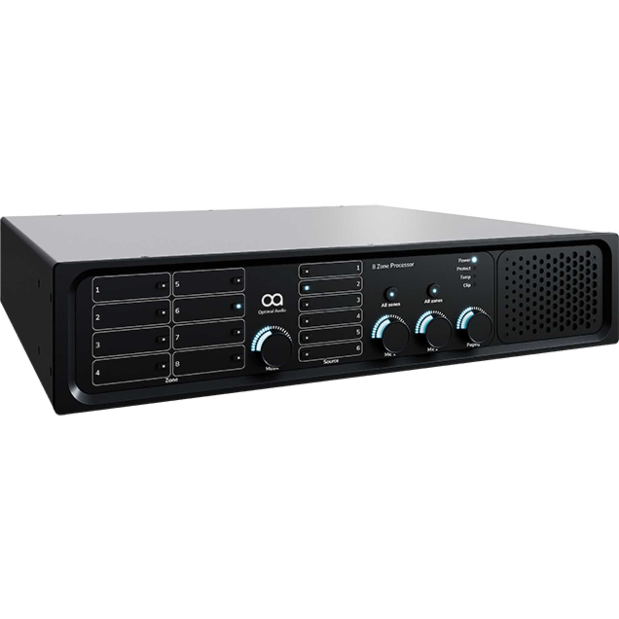 Zone 8P Audio Controller with DSP, Amplification & WebApp - Black