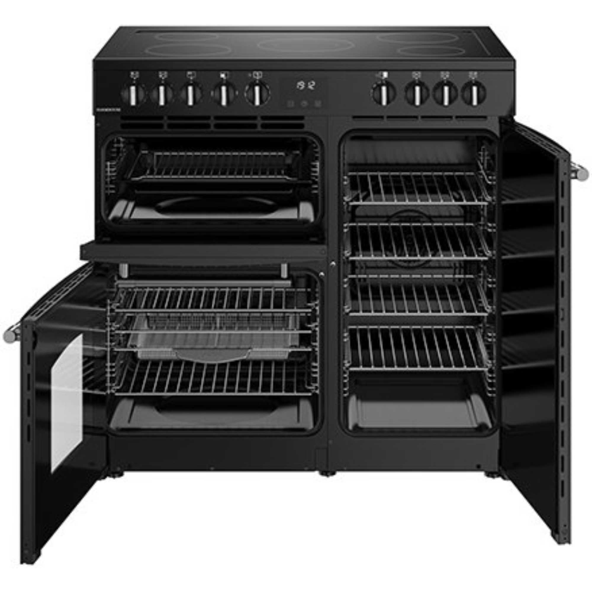 444411817 Farmhouse 90E Electric Ceramic Range Cooker - Black