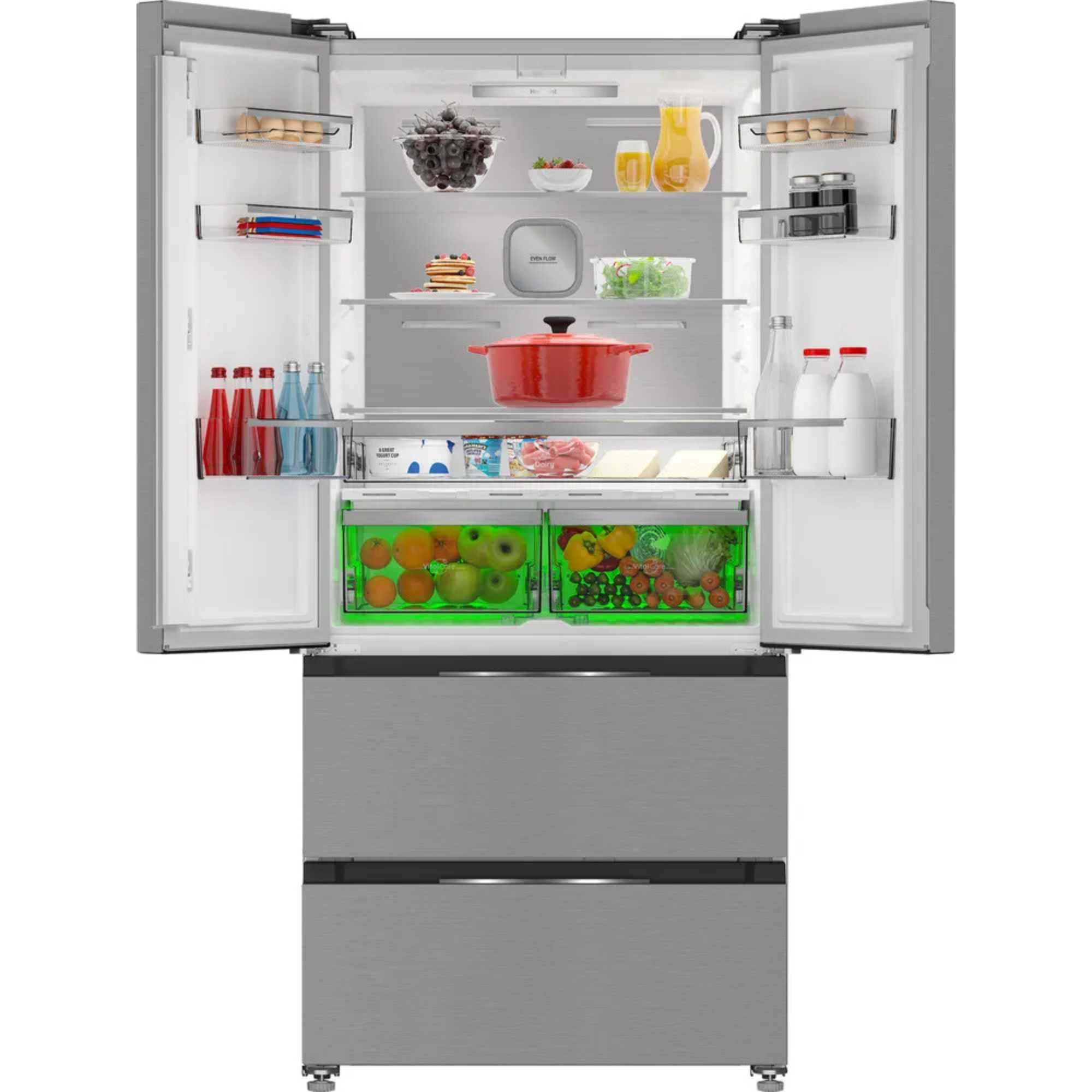HPG2 6513 XBR4UK 510L Dual No Frost American Fridge Freezer - Dark Inox