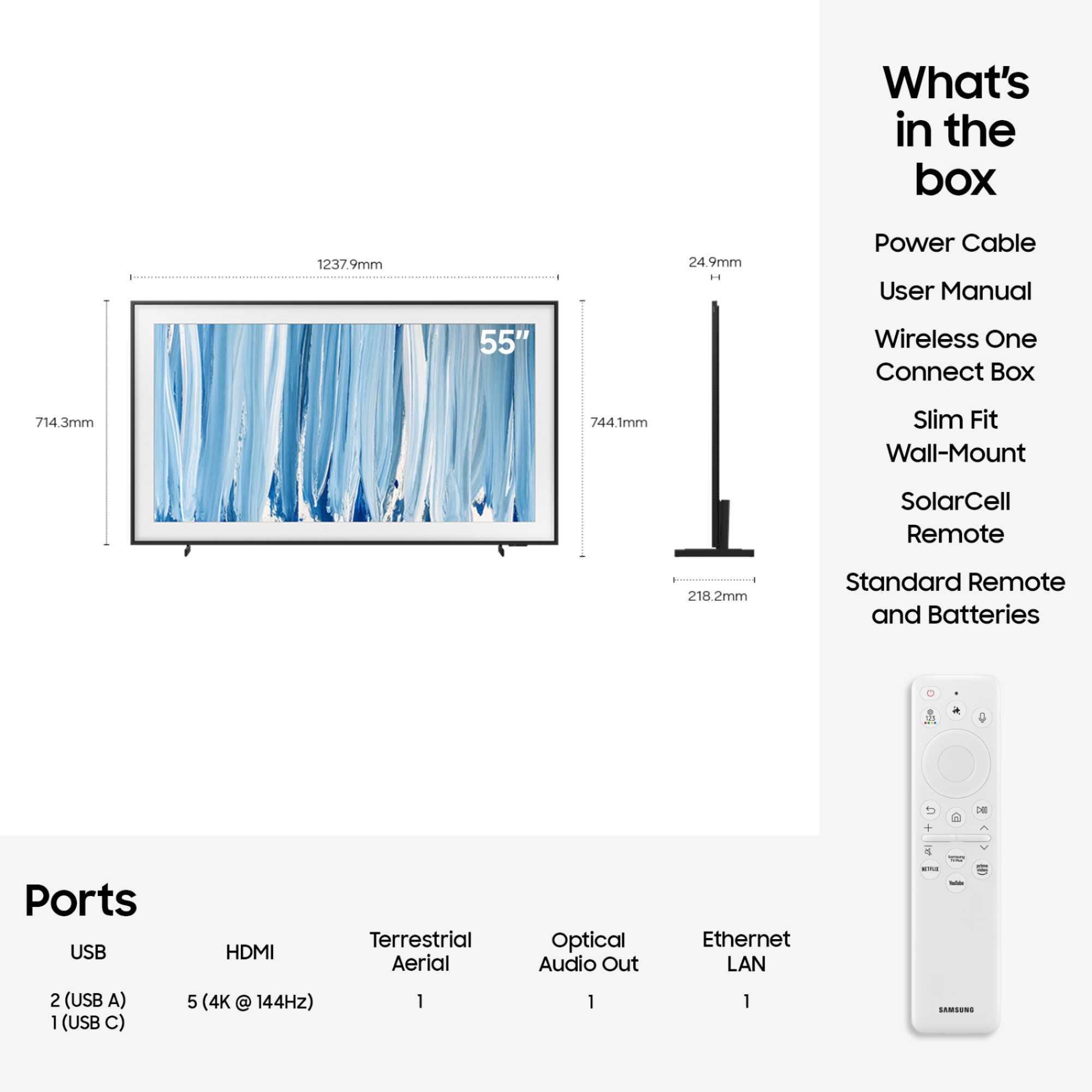 The Frame 55" LS03HW 4K Ultra HD HDR Smart TV - QE55LS03HW