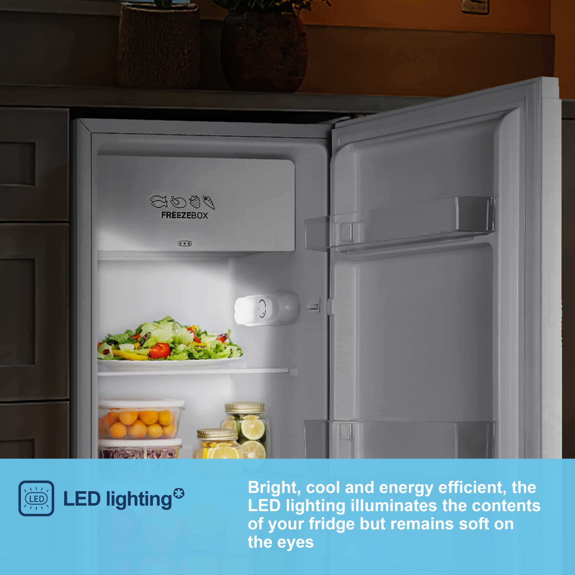 MUR4894E 75l Undercounter Fridge with Icebox - White
