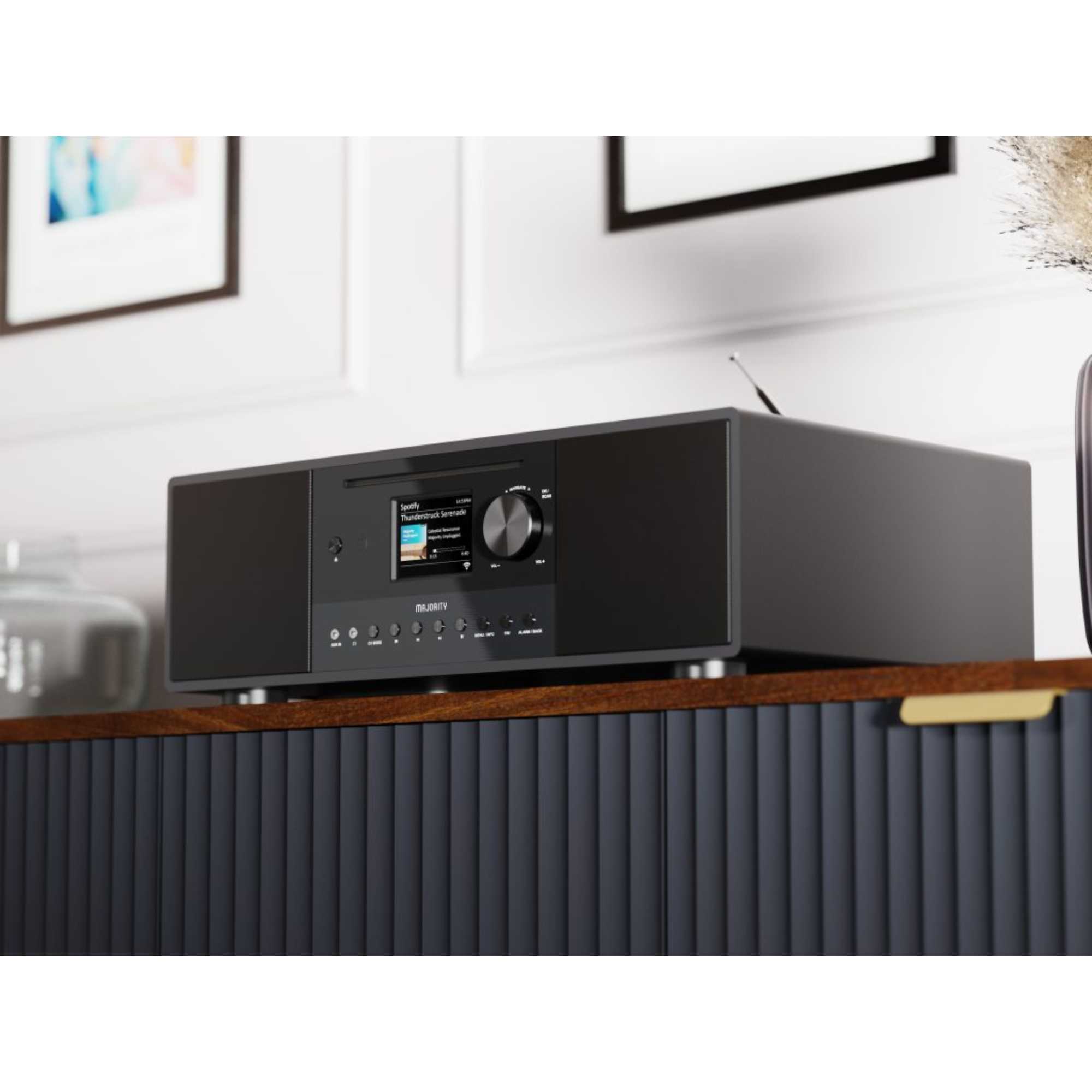 Quadriga Internet Radio Music System with Spotify Connect - Black