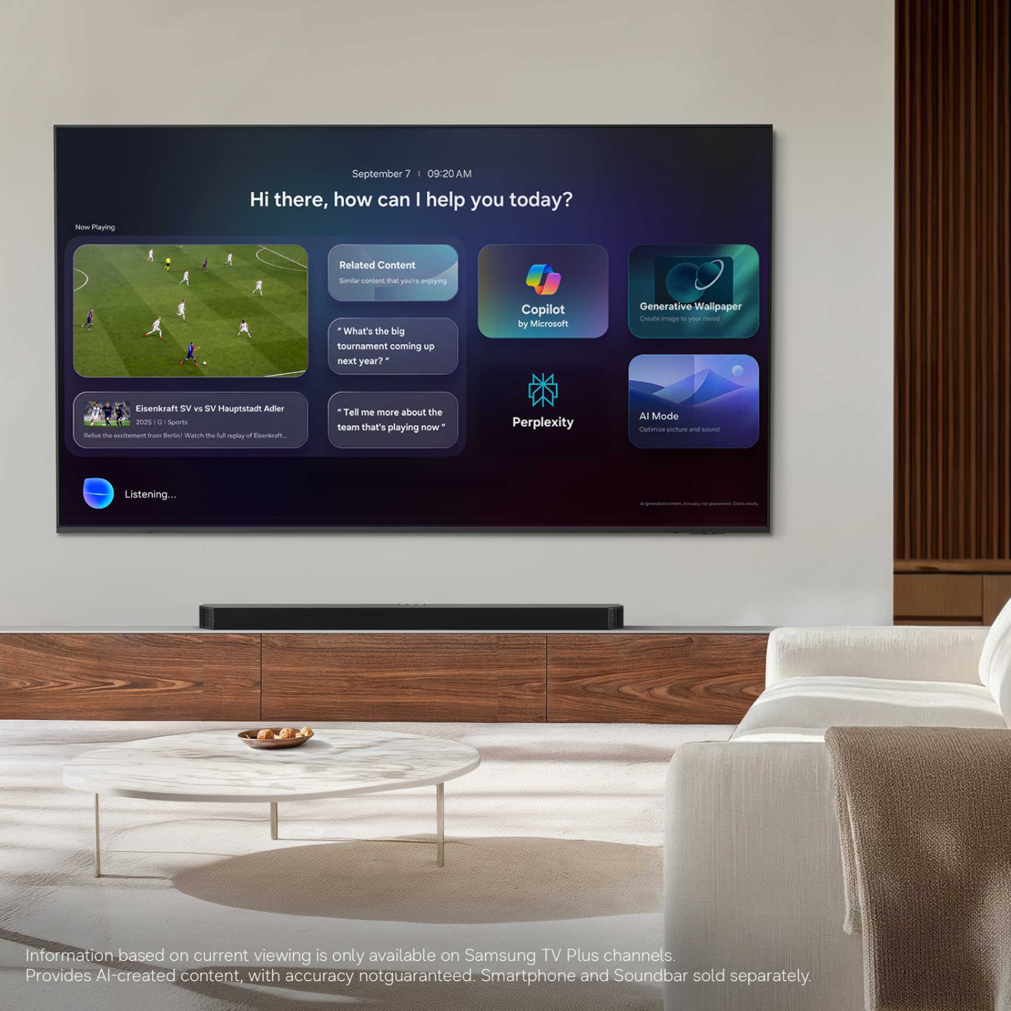 M70H 65" 4K Ultra HD Mini LED HDR Vision AI Smart TV - UE65M70H