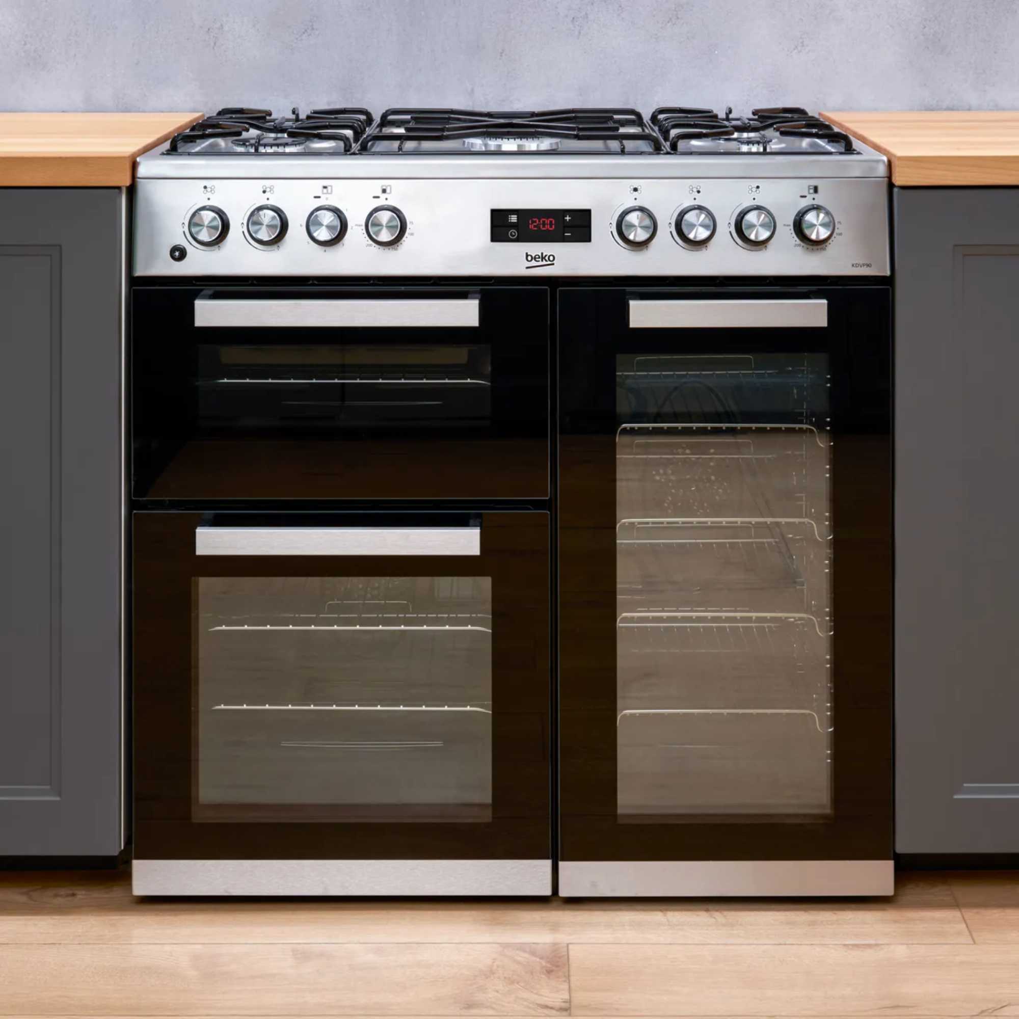 90cm Double Oven Range Cooker with 5 Burner Gas Hob - KDVF90X