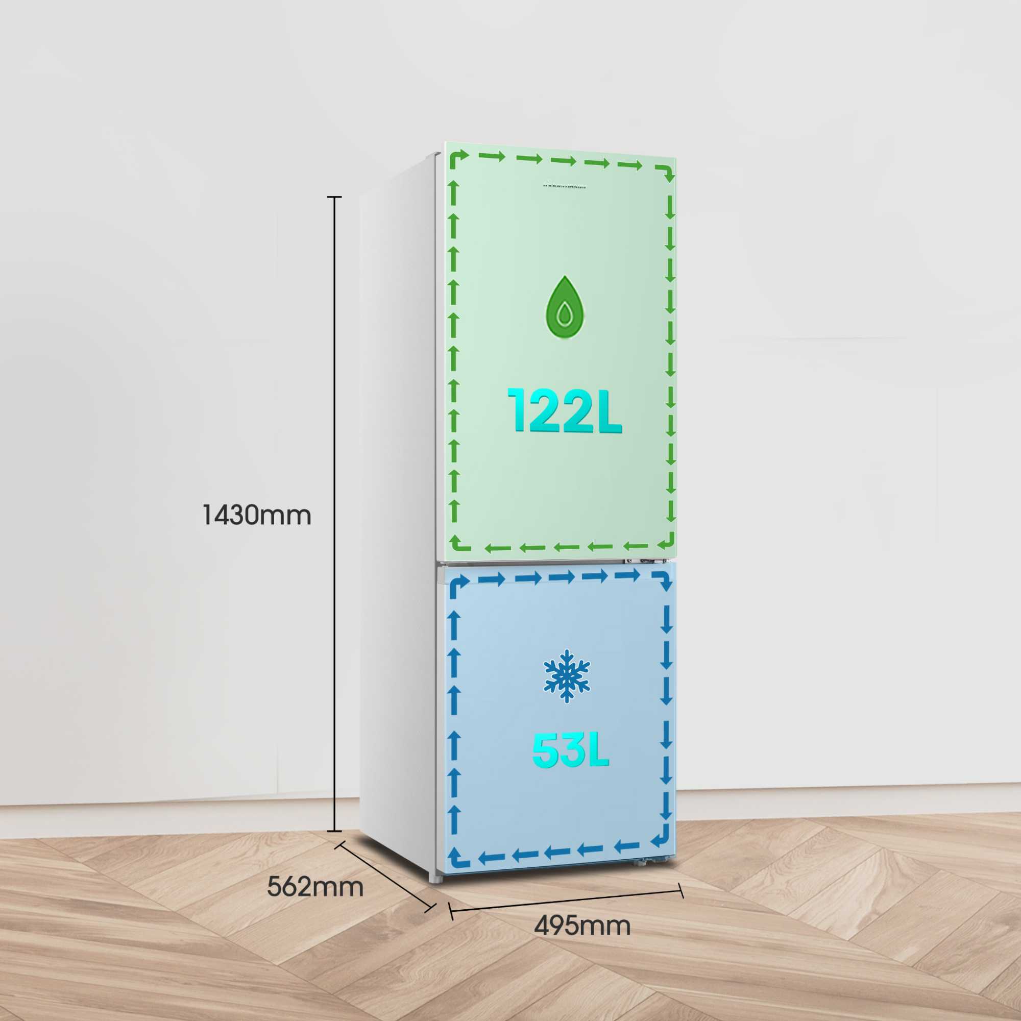 MC50165E 175l Capacity Fridge Freezer - White