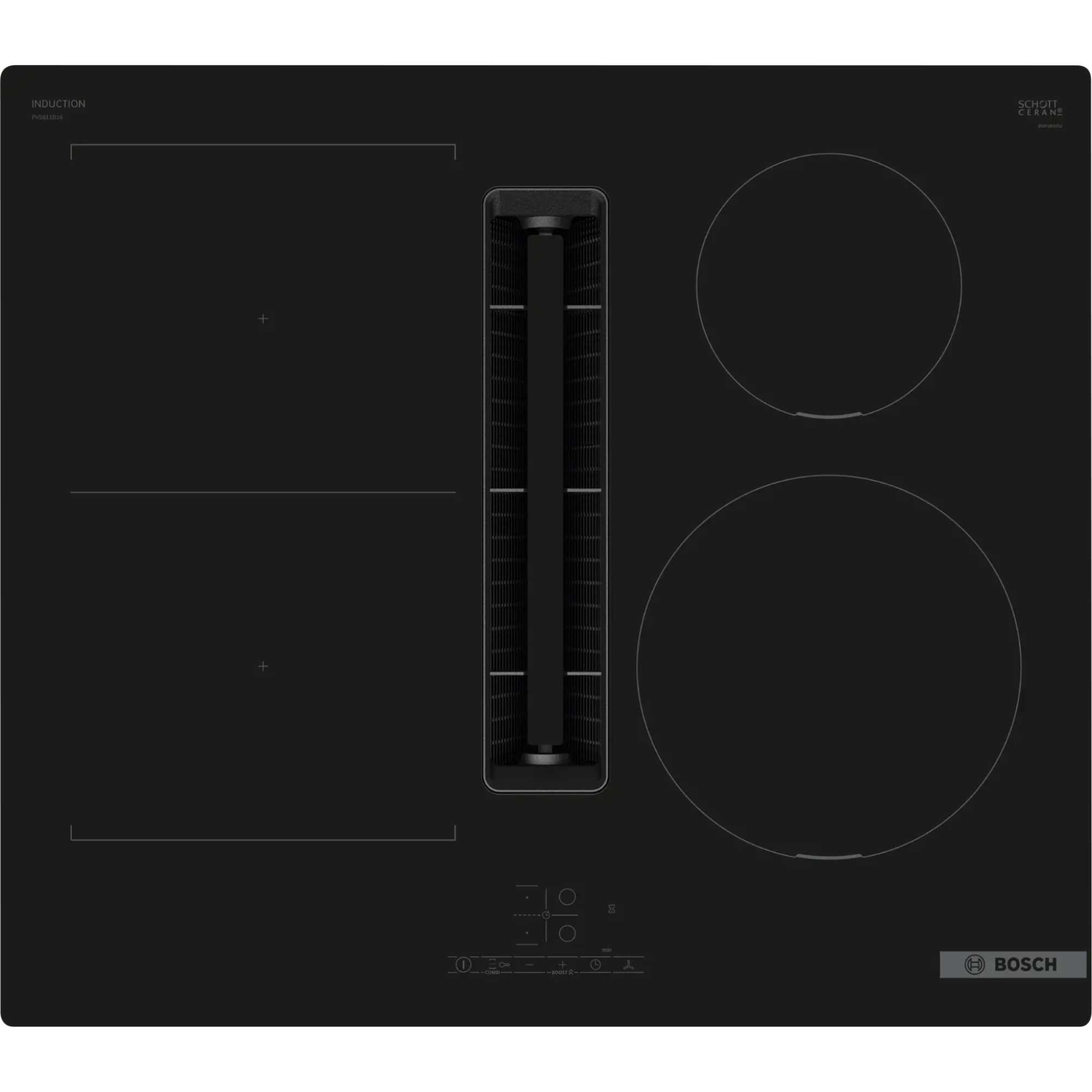 PVS611B16E Series 4 60cm Ventilation 4 Burner Hob - Black