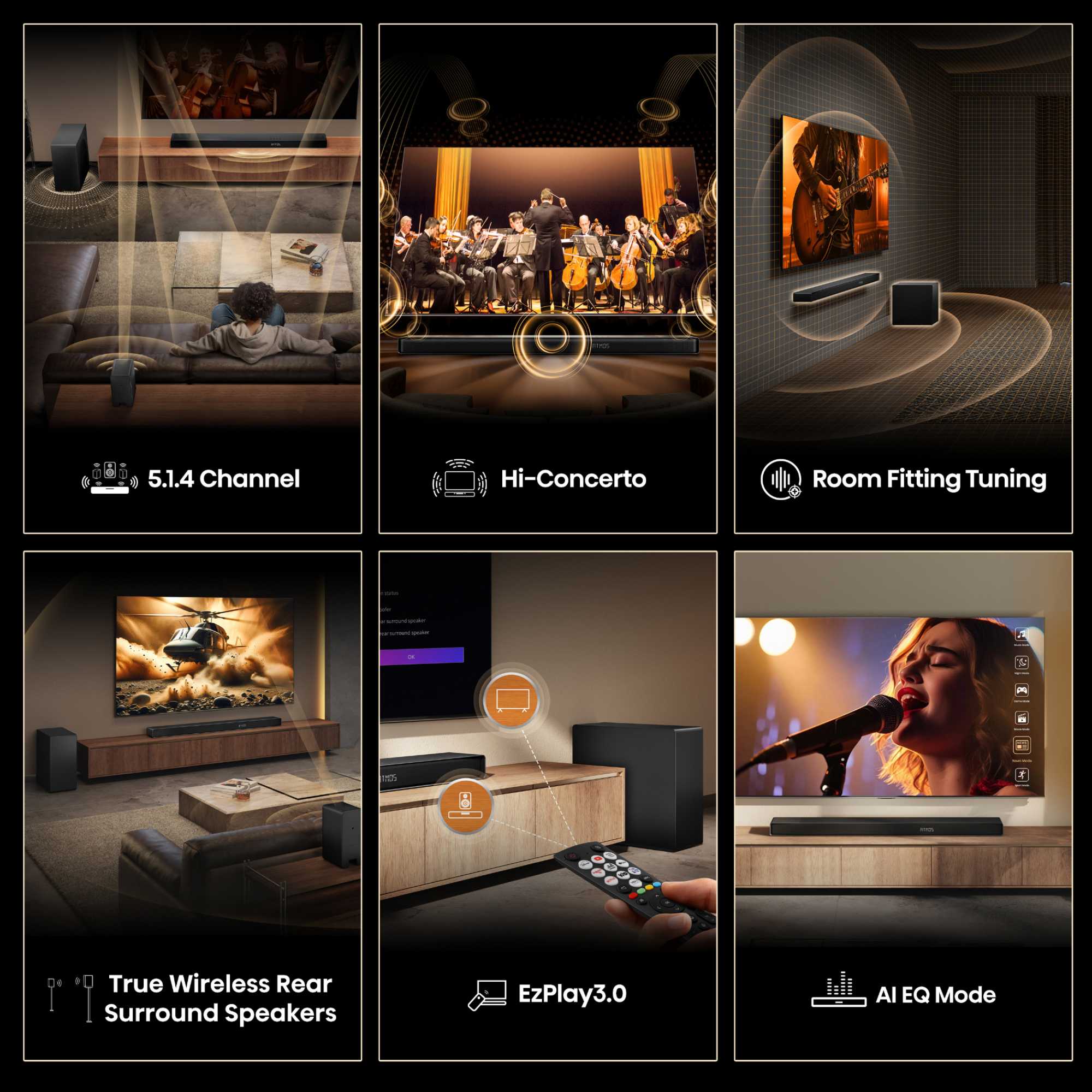 AX5140Q AX Series 5.1.4 Channel Soundbar with Rear Speakers & Subwoofer