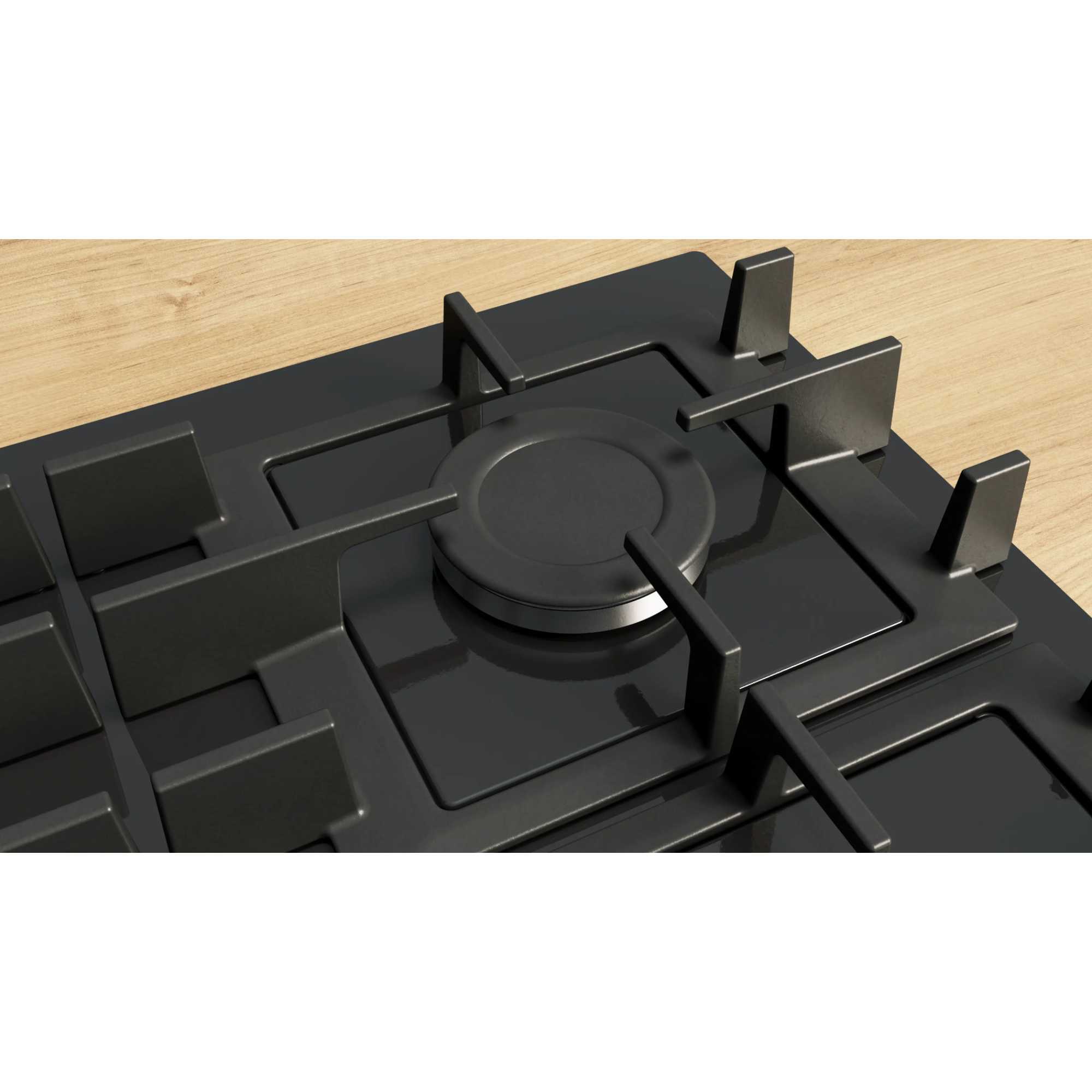 PNP6B6K40 Series 4 60cm 4 Burner Glass Gas Hob - Black