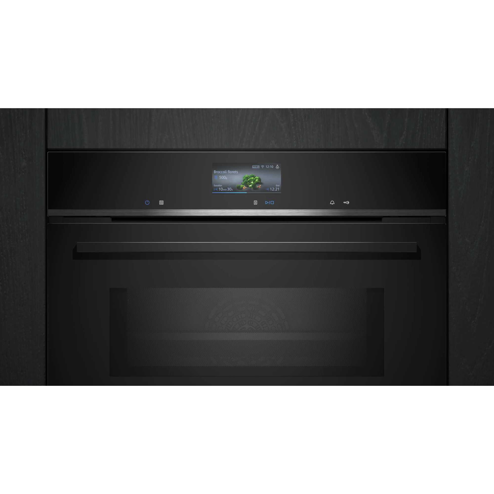 CM776G1B1B iQ700 Built-In Compact Oven with Microwave - Black